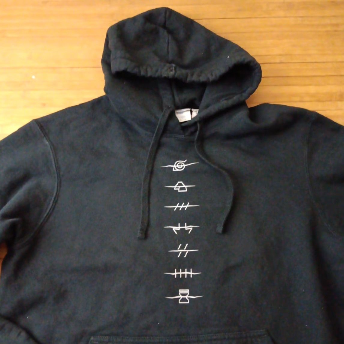 VINTAGE Naruto Shippuden Akatsuki Anime Sweatshirt Hoodie Unisex Adults S Black Pullover Graphic Print Itachi Pain Sasuke Obito Uchiha Fall 90s?