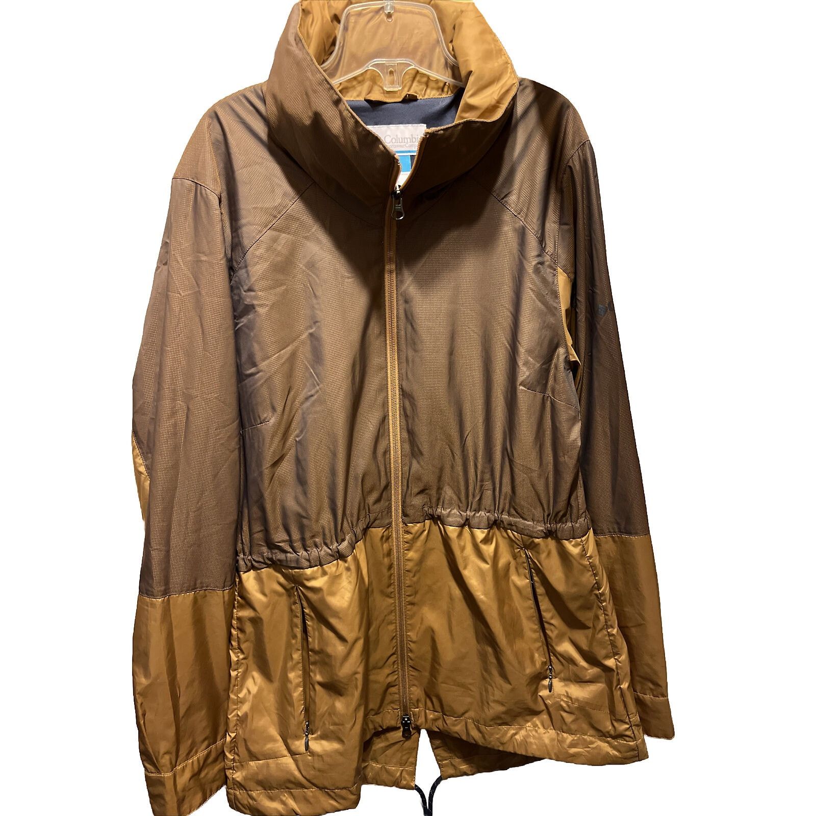 Columbia Columbia Women’s M Brown LS Zip Poly Nylon Hooded Rain Coat Size M / US 6-8 / IT 42-44 - 1 Thumbnail