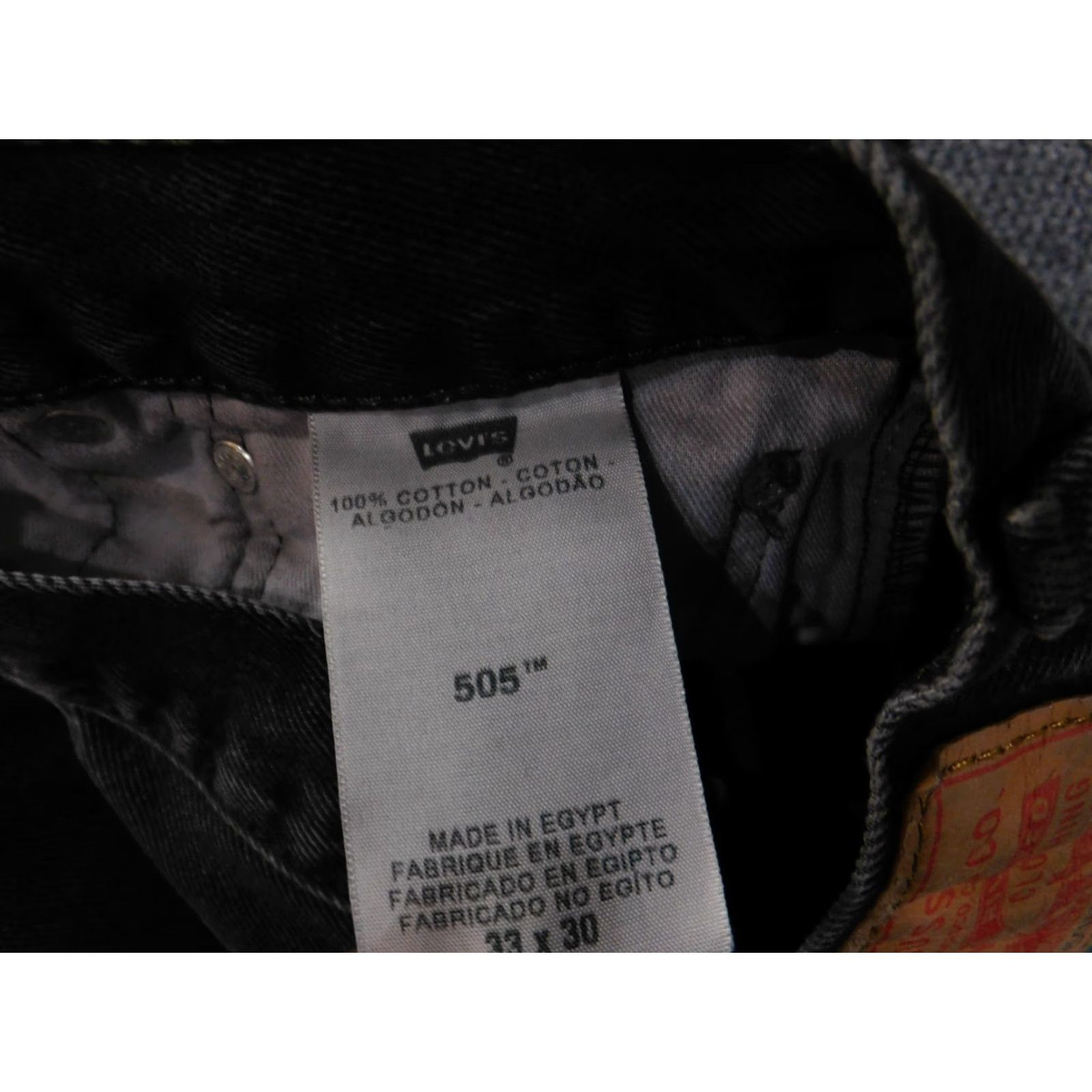 Levi's Levi's 505 Jeans Mens 33x30 Black Straight Classic Regular Denim 5-Pocket Button Fly Distressed Logo Size US 33 - 5 Thumbnail