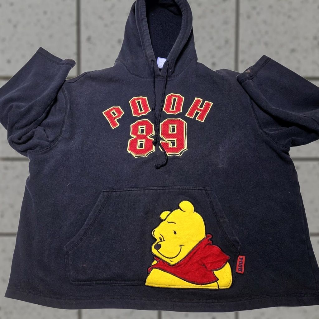 Disney VINTAGE Disney Winnie The Pooh Hoodie Women’s Large Blue Long Sleeve Pocket Y2k Size L / US 10 / IT 46 - 1 Thumbnail