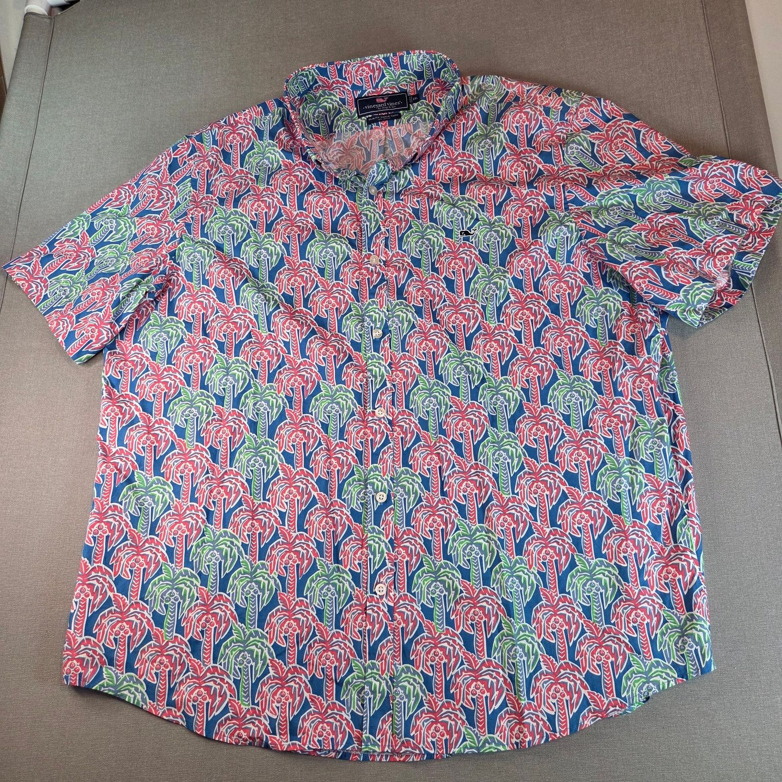 Vineyard Vines Vineyard Vines Slim Fit Whale Shirt Men’s 2XL Palm Trees Size US XXL / EU 58 / 5 - 1 Thumbnail