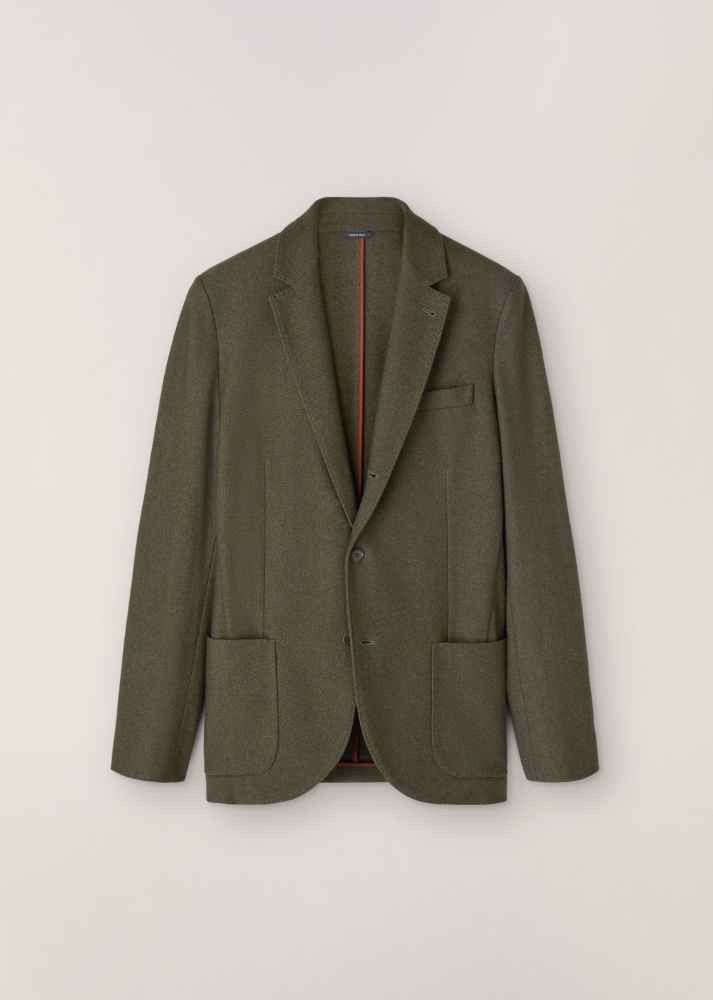 image of Loro Piana O1Loc1C0124 Classic Three-Button Jacket In Khaki Green, Men's (Size XL)