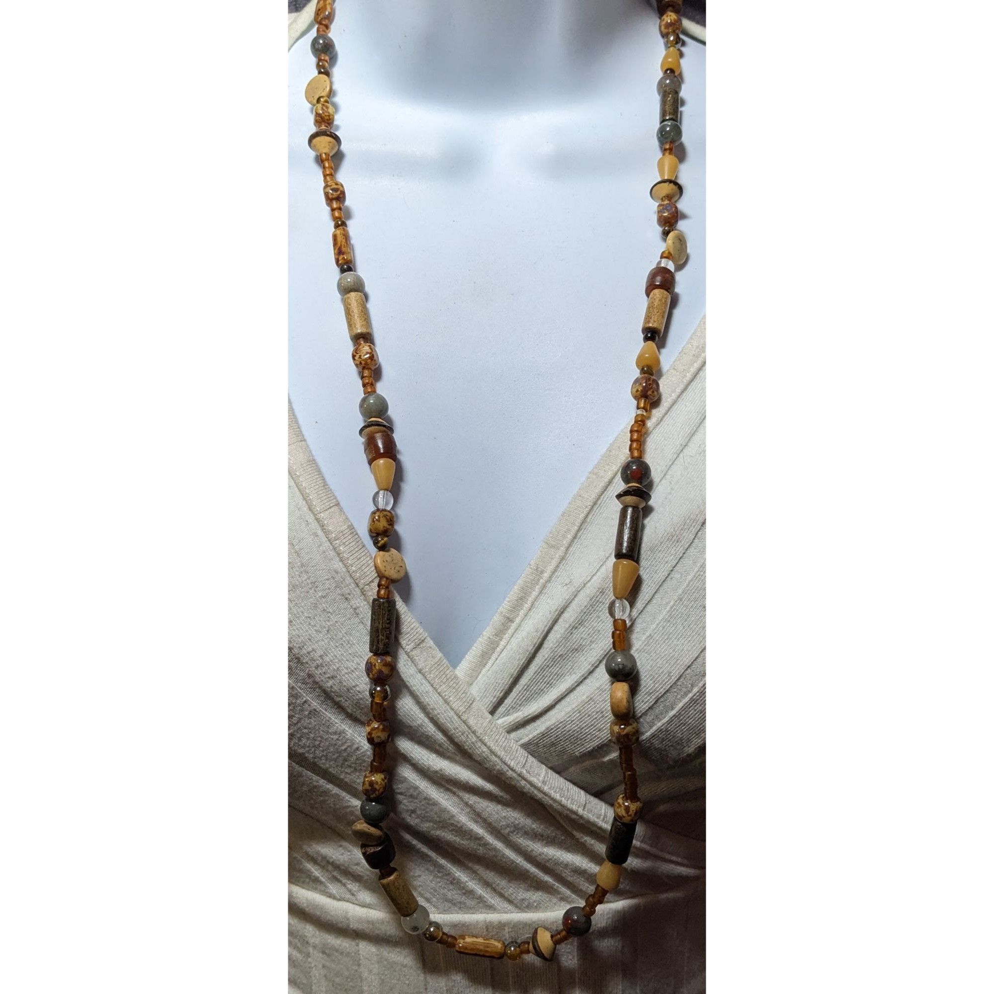 Other Earthy Handmade Mixed Media Beaded Necklace Size ONE SIZE - 6 Thumbnail