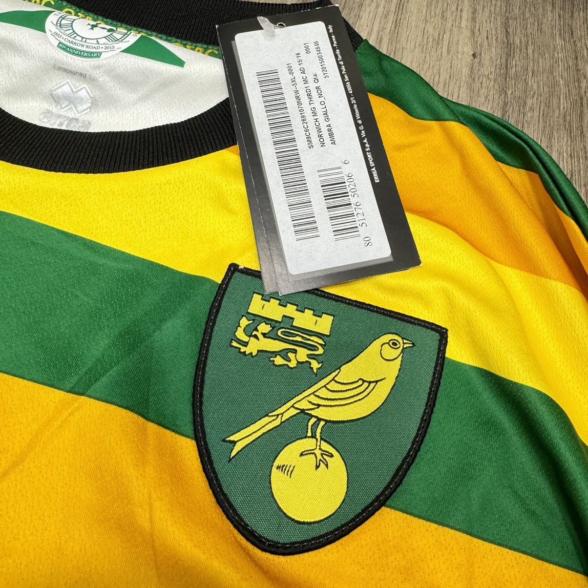 Errea Norwich City 15/16 third away shirt #27 Tettey (Bnwt) Size US XXL / EU 58 / 5 - 5 Thumbnail