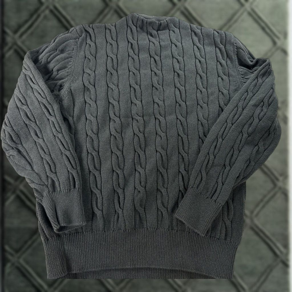 Vintage Cabela’s Cable Knit Sweater Gray Crewneck Heavy Knit Mens Large Regular Knit Pullover Casual Winter Fall Womens Mens? Size US L / EU 52-54 / 3 - 1 Thumbnail