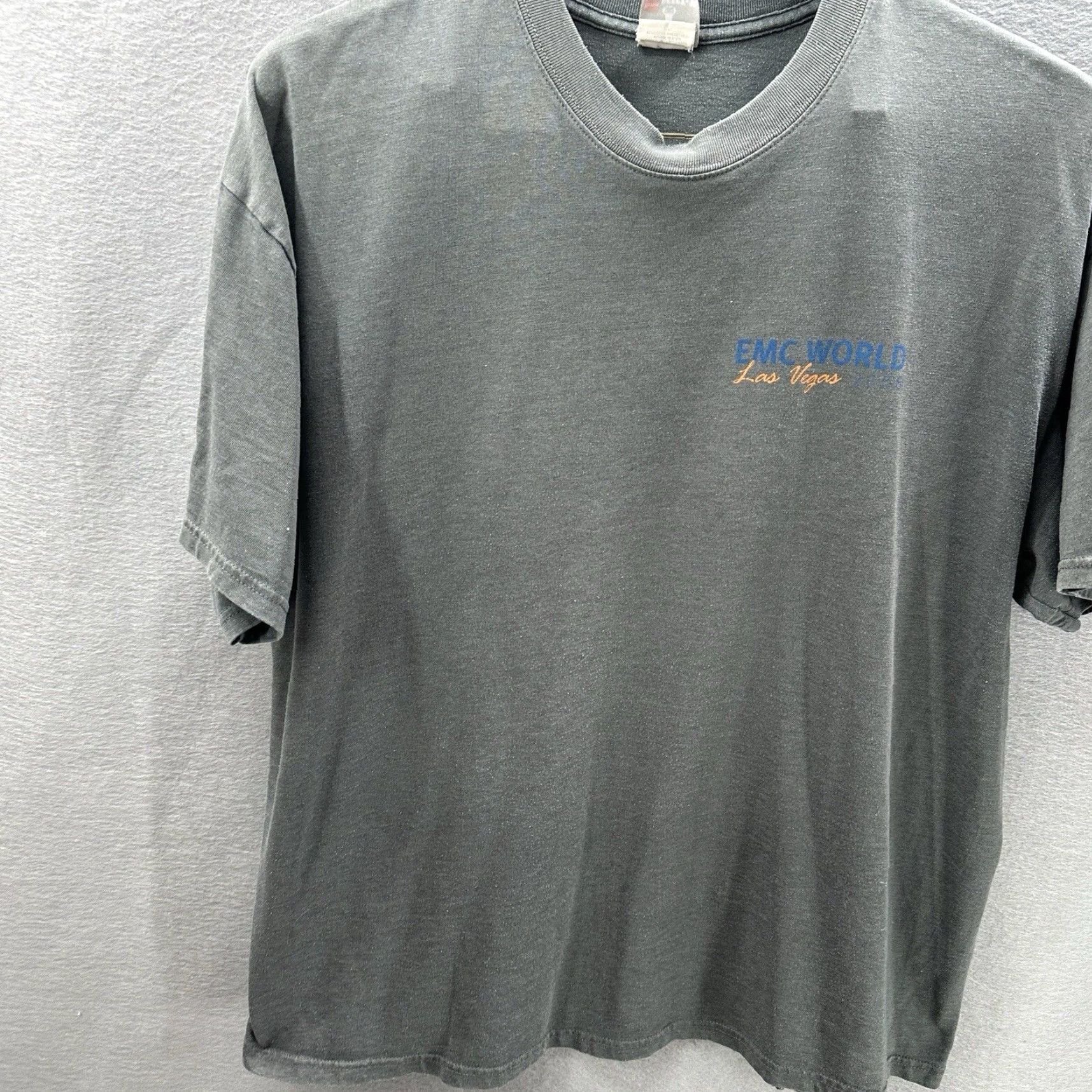 Hanes VINTAGE Hanes T-Shirt Shirt Mens XL Gray 90s Retro EMC World Las Vegas 2008 Double-Sided Beefy Tee Size US XL / EU 56 / 4 - 3 Thumbnail