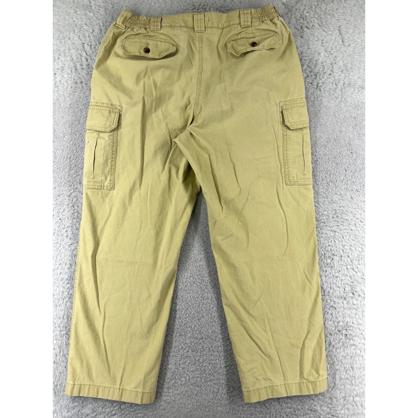 Vintage L.L. Bean Pants Mens 36 Yellow Cargo Flat Front 100% Cotton Outdoor Hiking Camping Size US 36 / EU 52 - 2 Thumbnail