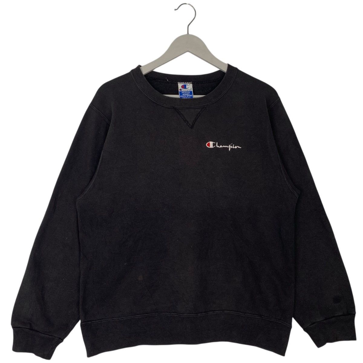 Vintage Vintage Champion Sweatshirt Crewneck Black Small Logo Size M Size US M / EU 48-50 / 2 - 1 Thumbnail