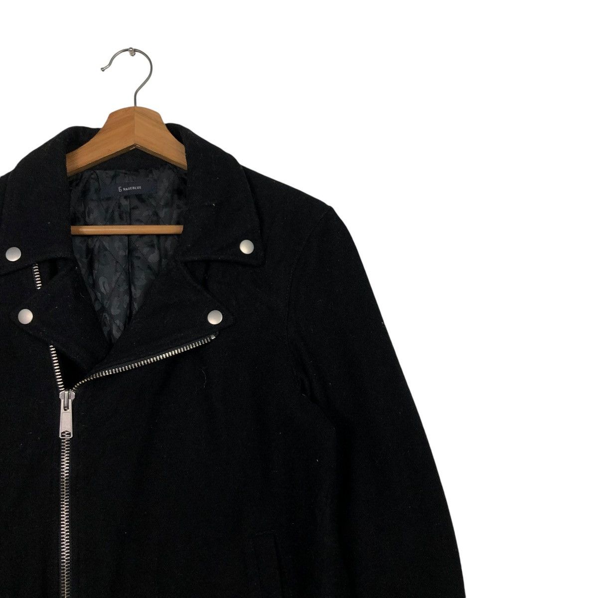 Hysteric Glamour 🔥VINTAGE WOOL CROPPED BIKER JACKET RAGEBLUE DOUBLE COLLAR Size US M / EU 48-50 / 2 - 8 Thumbnail