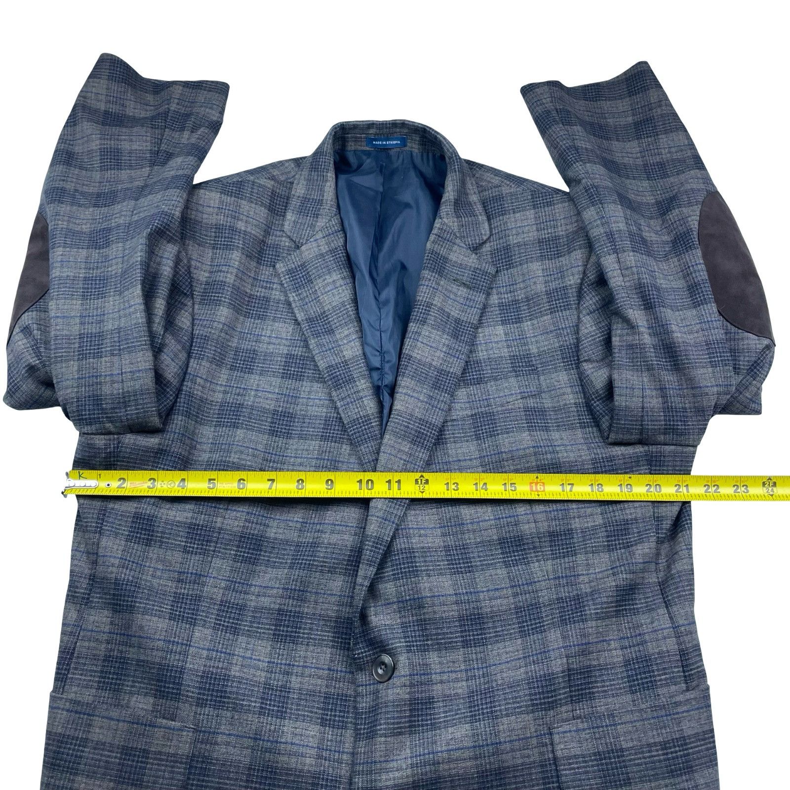 Stafford Stafford Men's Performance Elbow Patches 2-Button Blazer Gra Size 46R - 9 Thumbnail