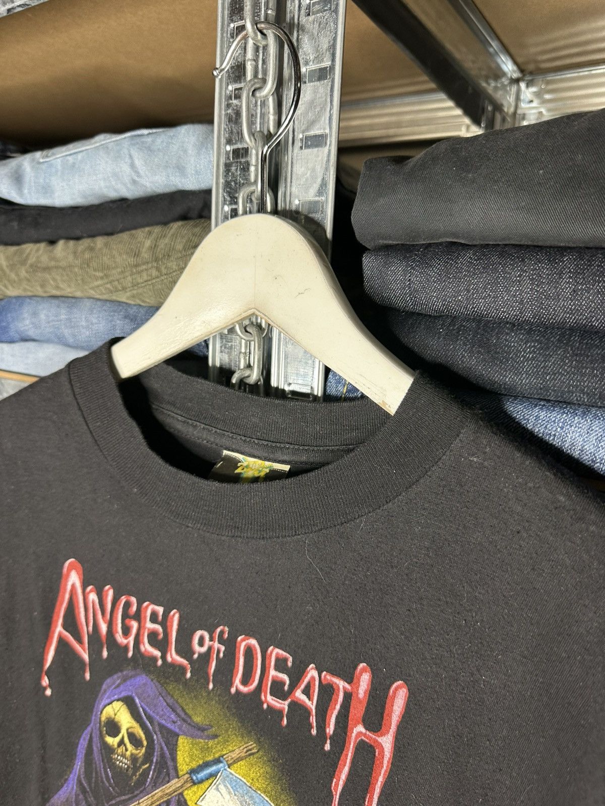Other Vintage Angel of Death T-Shirt Biker Rock Grim Graphic Tee Size US XL / EU 56 / 4 - 4 Thumbnail
