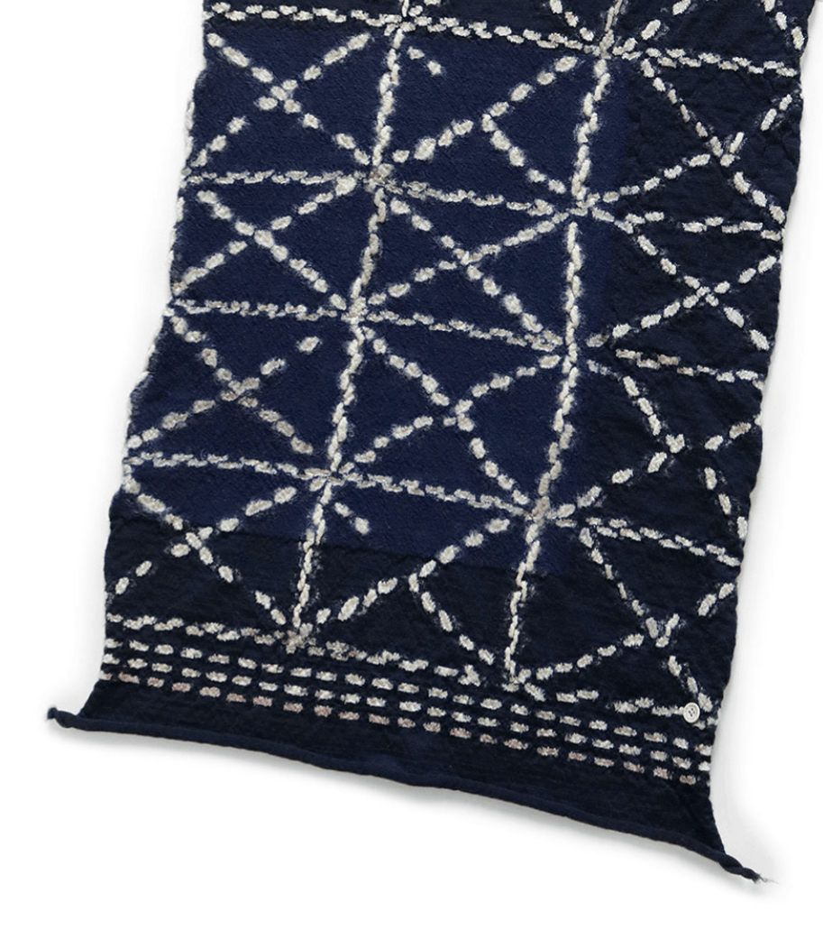 Kapital Shrinkable Wool Sashiko HAPPY Scarf Size ONE SIZE - 4 Thumbnail