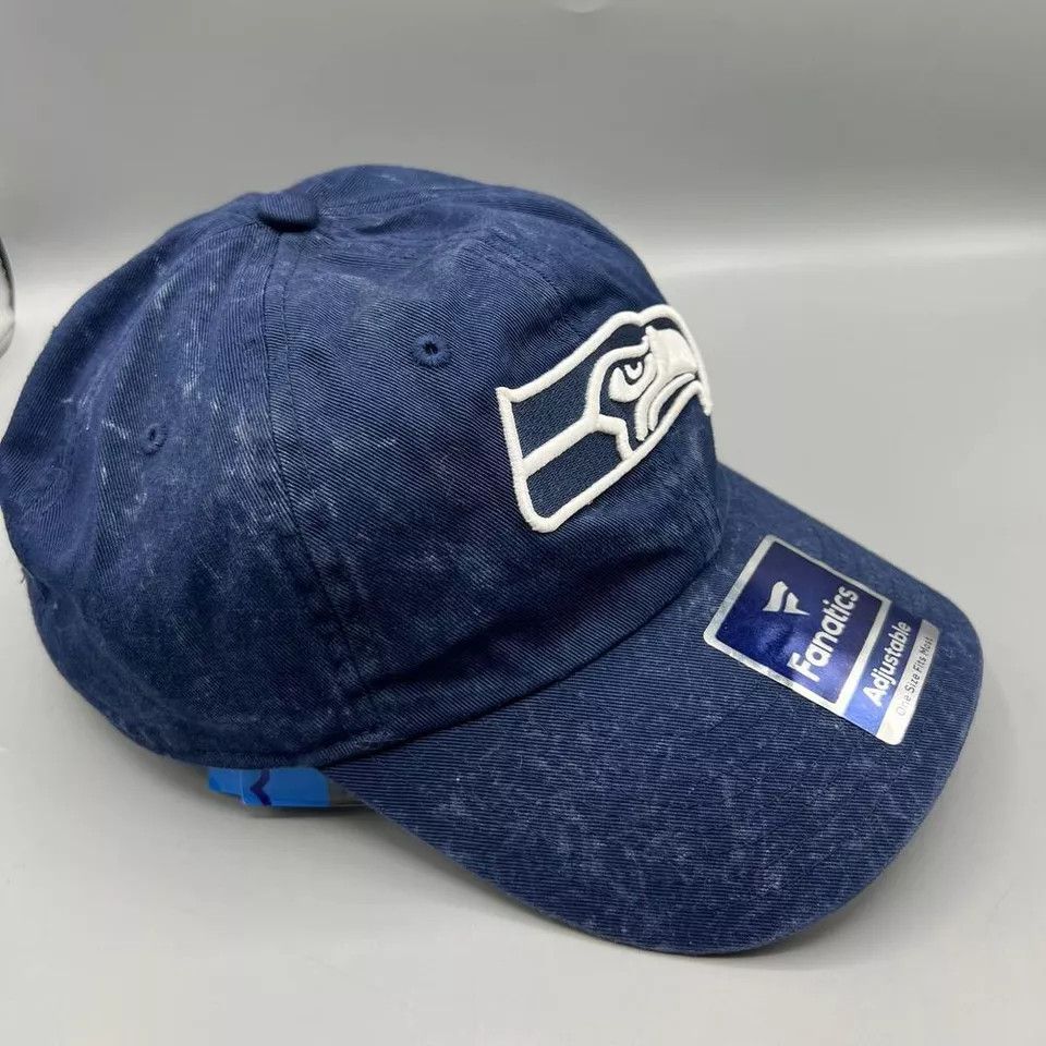 Other Seattle Seahawks Hat Men Blue Fanatics NFL Strap Back Cap Size ONE SIZE - 3 Thumbnail