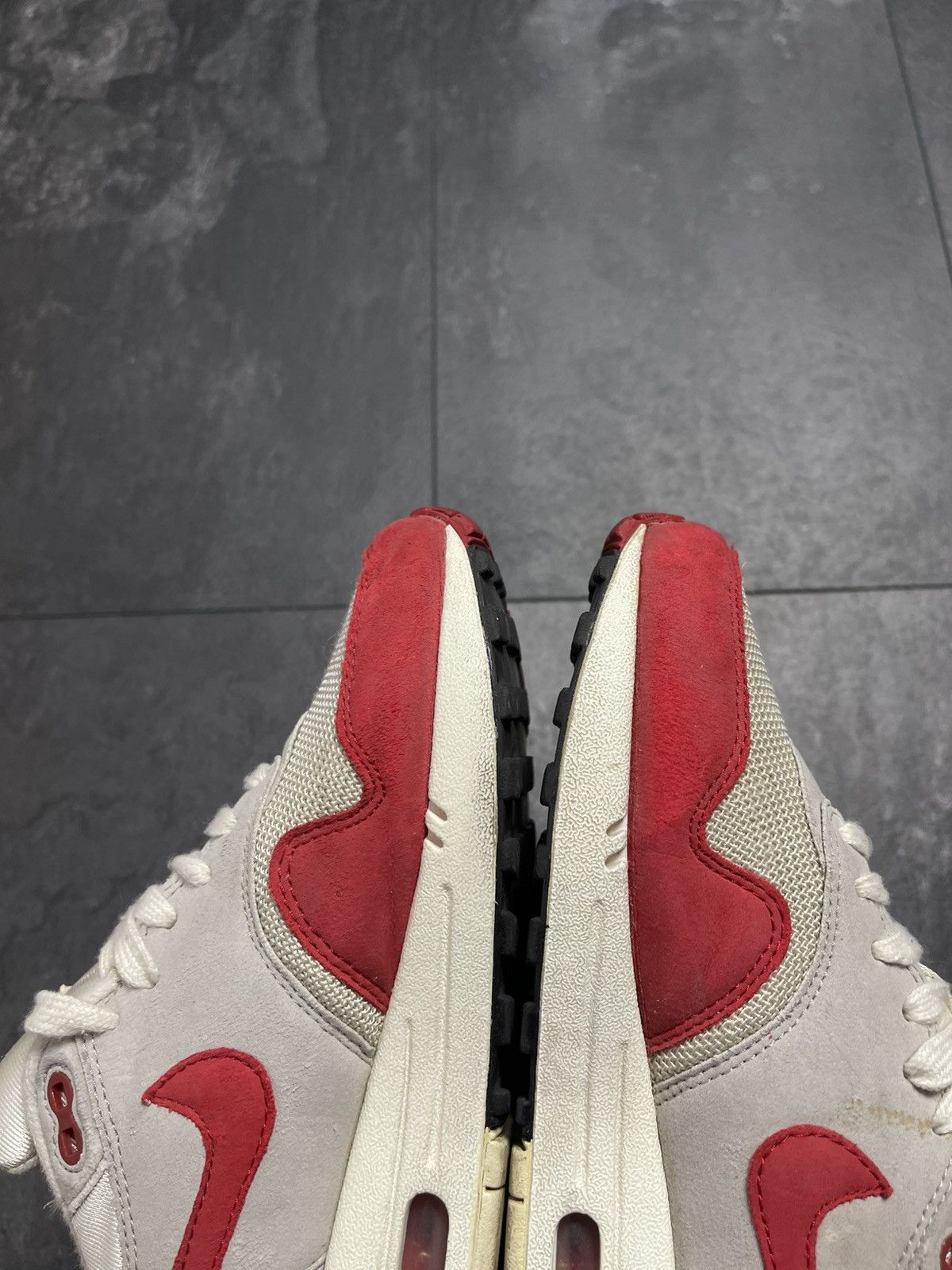 Nike × Streetwear × Vintage Nike Air Max 1 OG Red White Grey Black 2012 Mens Size US 7 / EU 40 - 14 Thumbnail