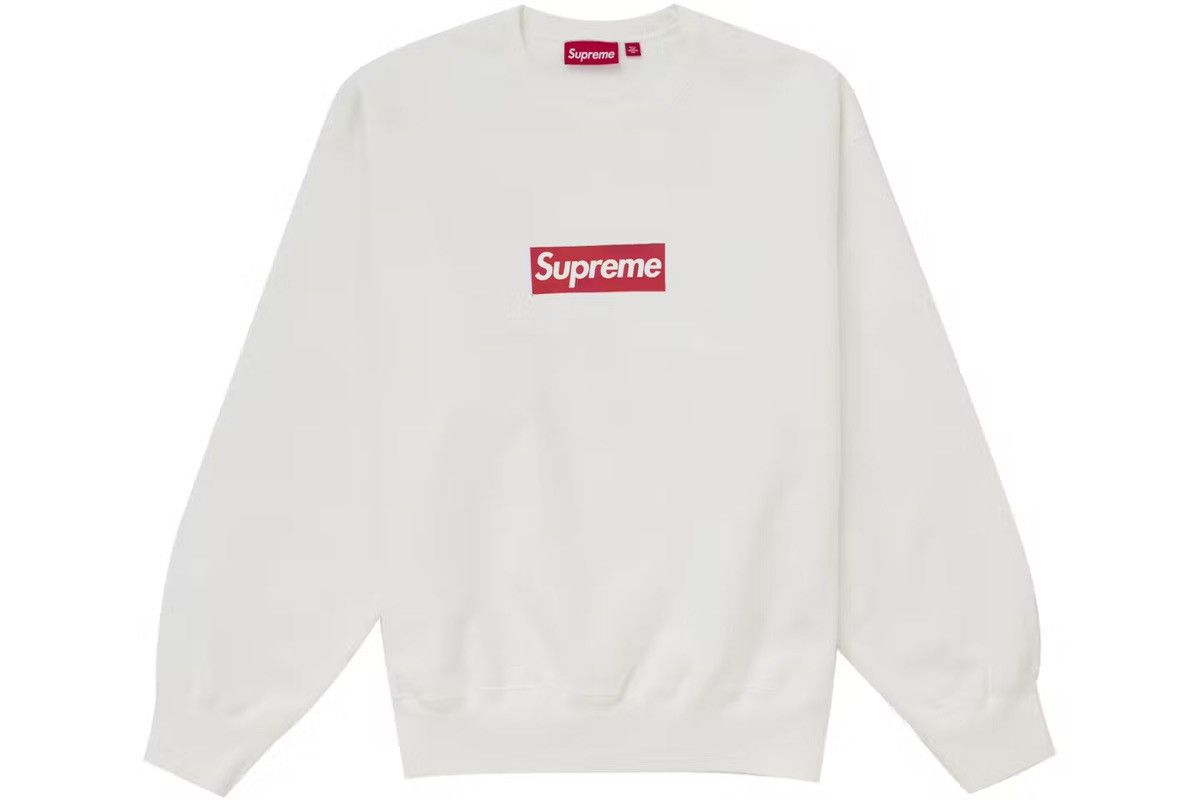 Supreme Supreme Washed Box Logo Crewneck White Size US S / EU 44-46 / 1 - 1 Thumbnail