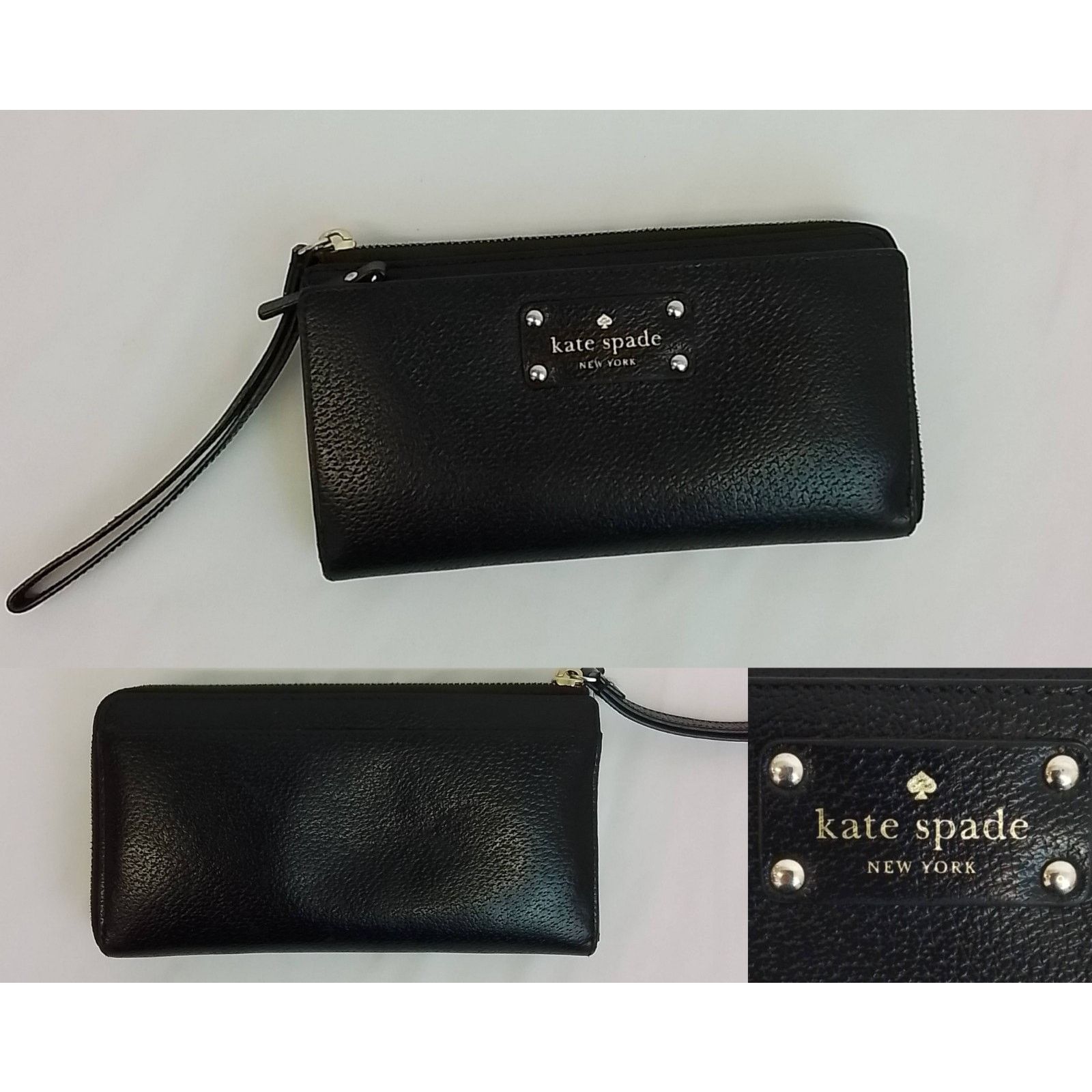 Kate Spade Kate Spade New York Leila Wristlet Wallet Black Leather Size ONE SIZE - 1 Thumbnail