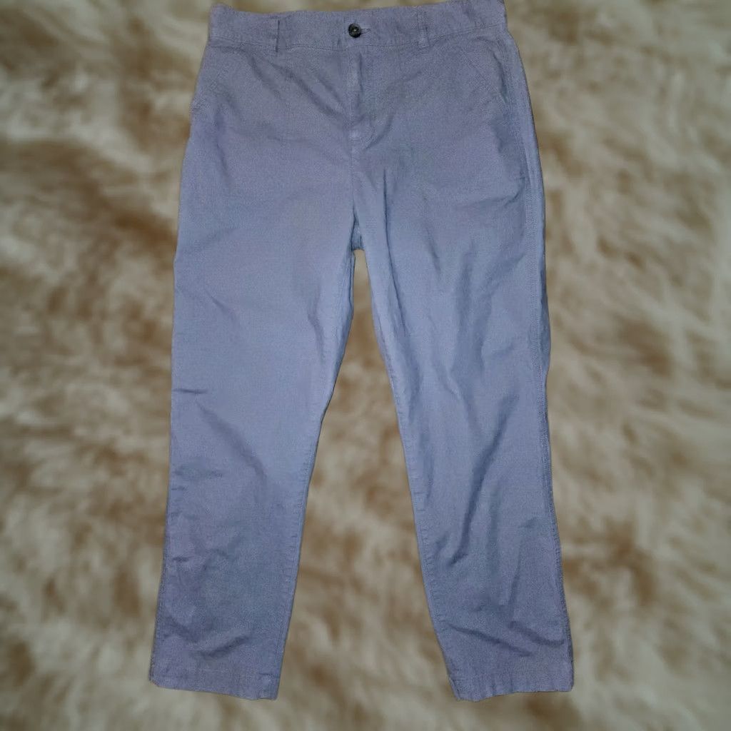 Eddie Bauer VINTAGE Eddie Bauer Chino Hiking Pants Women's 8 Blue Rip Stop Straight Mid Rise Pockets Stretch Easy Care Mens Womens Girls Boys Size 30" / US 8 / IT 44 - 1 Thumbnail