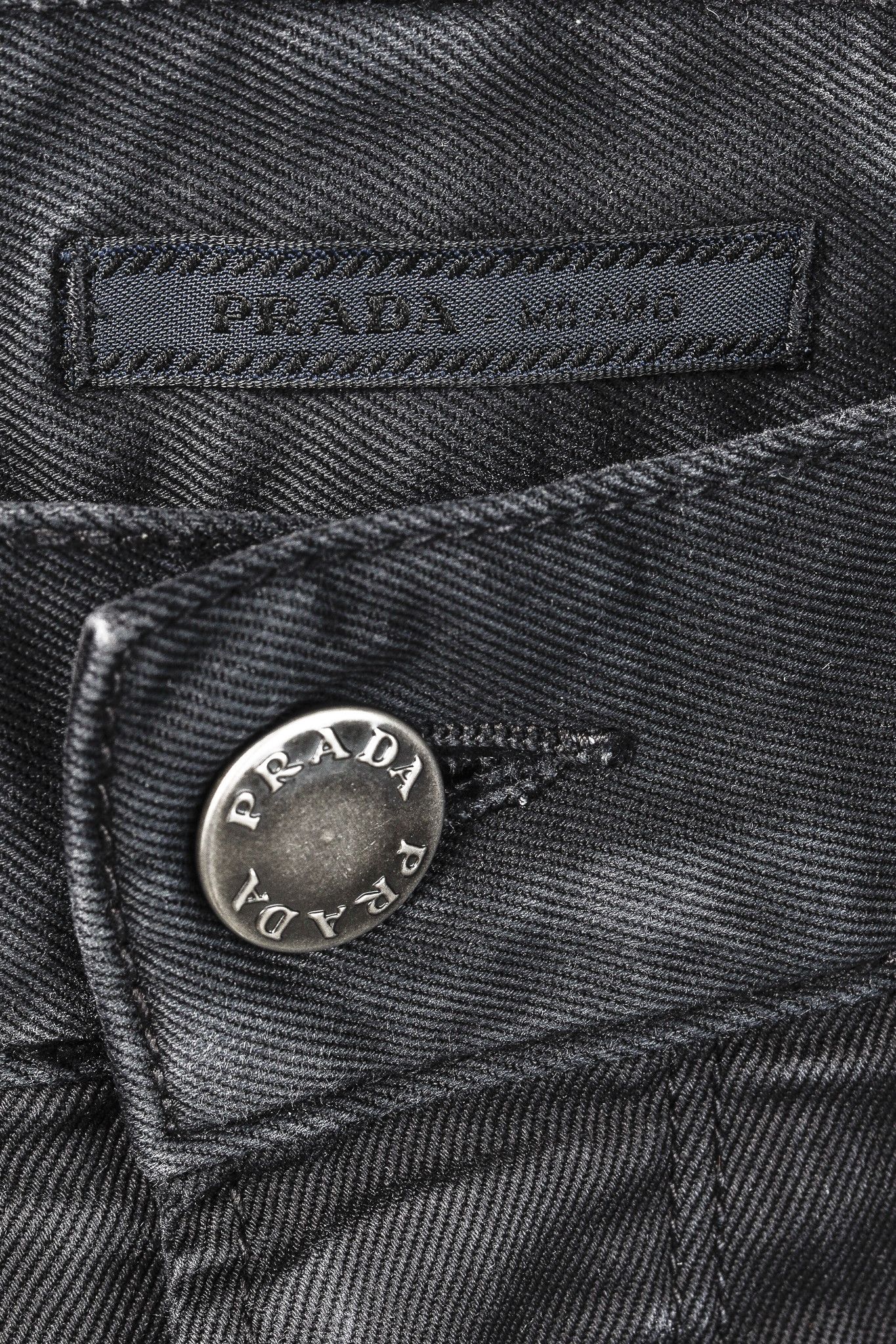 Prada Prada Washed-Black Cotton-Twill Straight-Leg Jeans Size US 33 - 4 Thumbnail