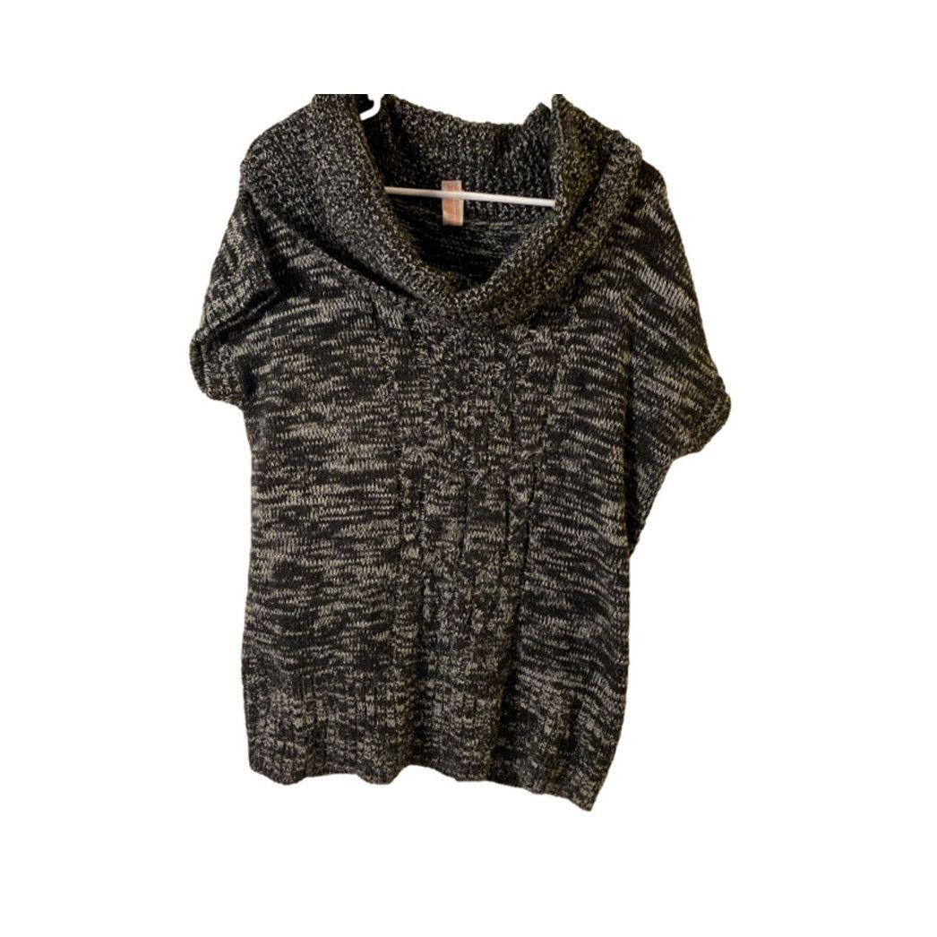 Other Cozy Y2K Streetwear Black Marl Cowl Neck Short Sleeve XL Size XL / US 12-14 / IT 48-50 - 2 Thumbnail