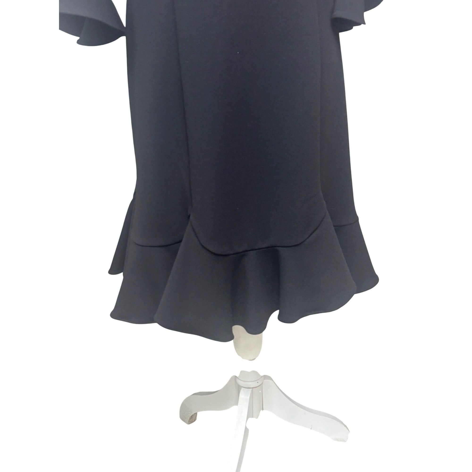 Adrianna Papell Adrianna Papell Black Ruffle Hem & Bell Sleeve Crepe Dress, Size XL / US 12-14 / IT 48-50 - 5 Thumbnail