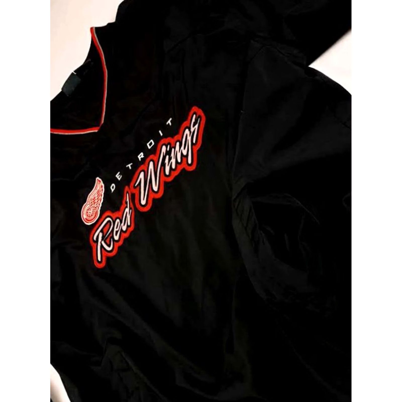 Vintage Detroit Red Wings V-Neck Insulated Pullover Jacket Pro-Edge Large Black Size US L / EU 52-54 / 3 - 4 Thumbnail