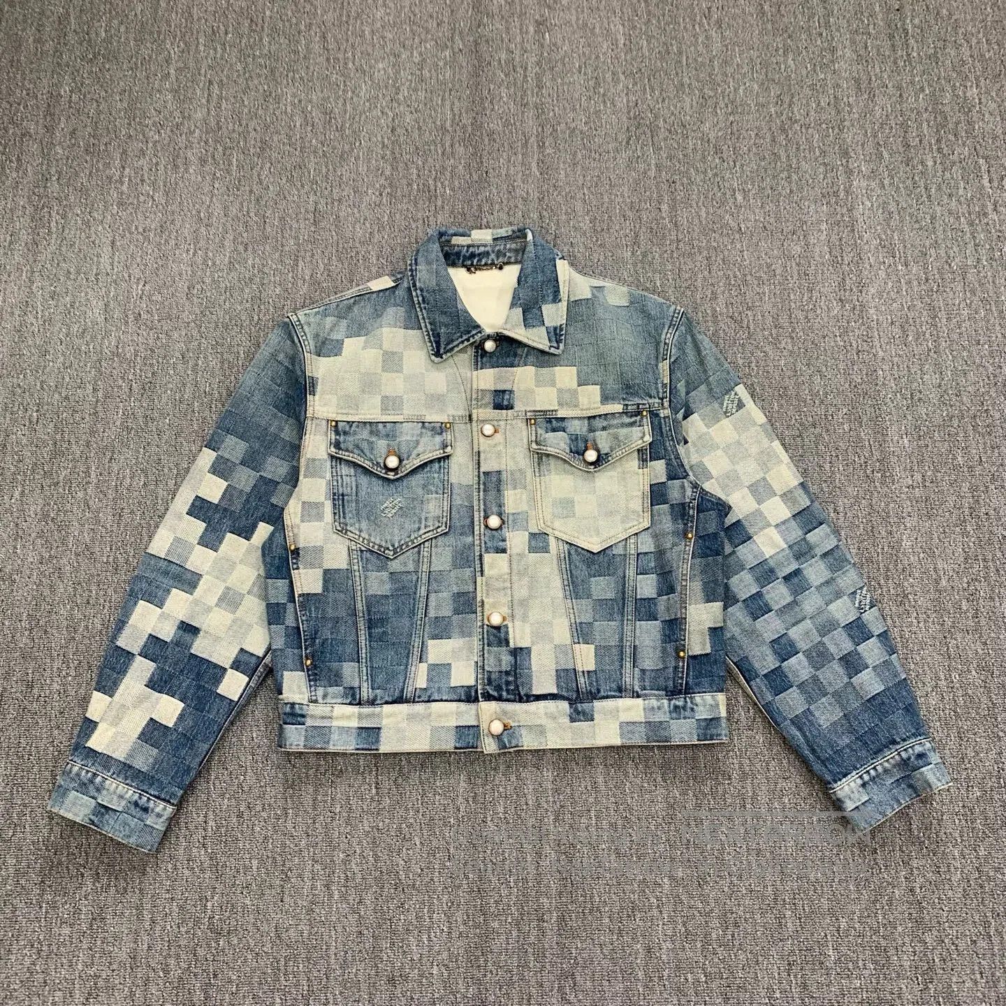 Louis Vuitton Louis Vuitton Blue Mosaic Denim Jacket. Size US M / EU 48-50 / 2 - 1 Thumbnail