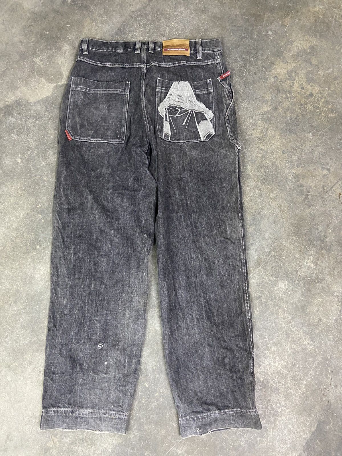 Fubu 🔥 Vintage y2k Fubu Platinum jeans Embroidery back hit Size US 36 / EU 52 - 3 Thumbnail