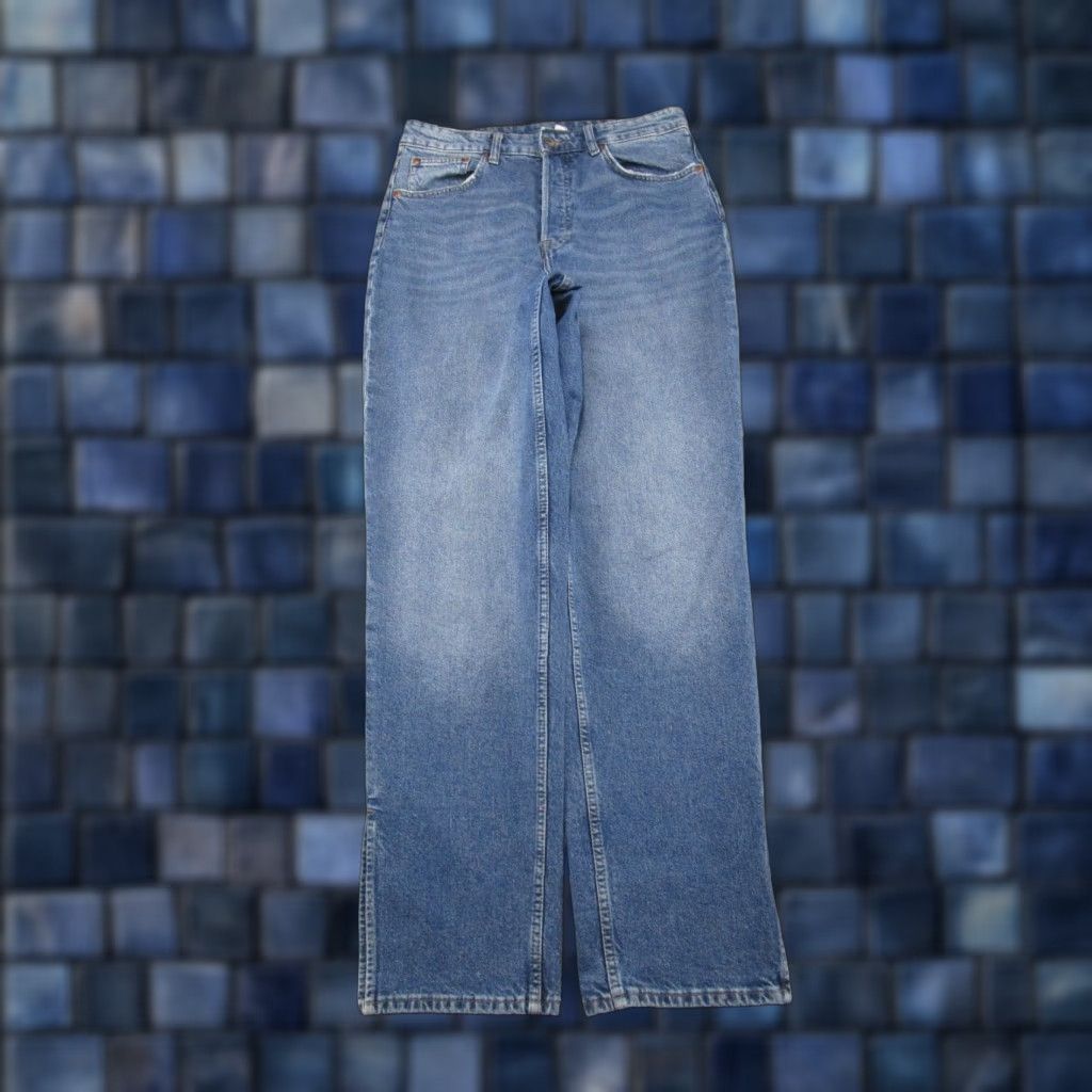 H&M H&M Womens Jeans Button Fly High Rise Blue Denim Size 10 Straight 5-Pocket Design Modern Casual Mens Girls not applicable Size 32" / US 10 / IT 46 - 1 Thumbnail