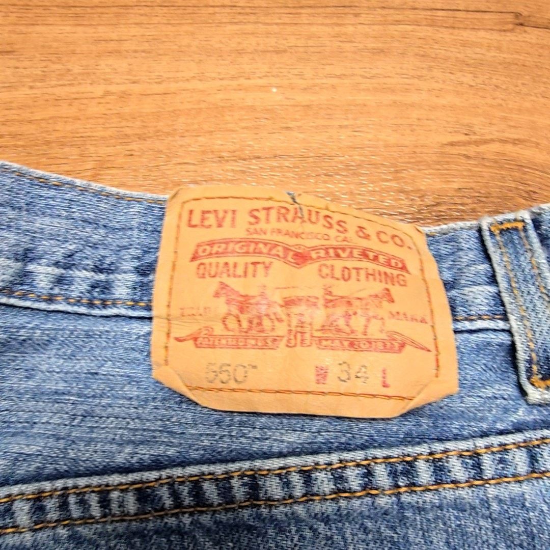 Levi's Vintage Levi's 550 Denim Shorts Blue Distressed 34 Size US 34 / EU 50 - 4 Thumbnail