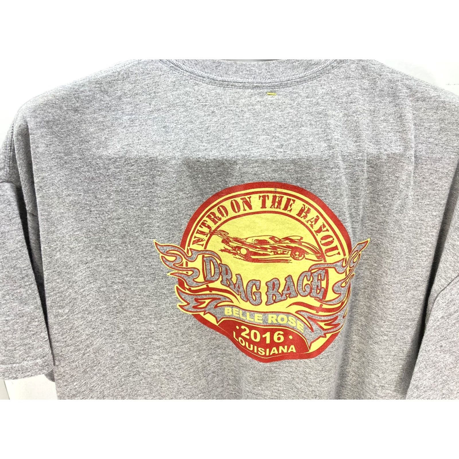 Vintage Nitro On Bayou Drag Race 2016 T Shirt Gray Men 2XL Double-Sided Belle Rose LA Size US XXL / EU 58 / 5 - 4 Thumbnail