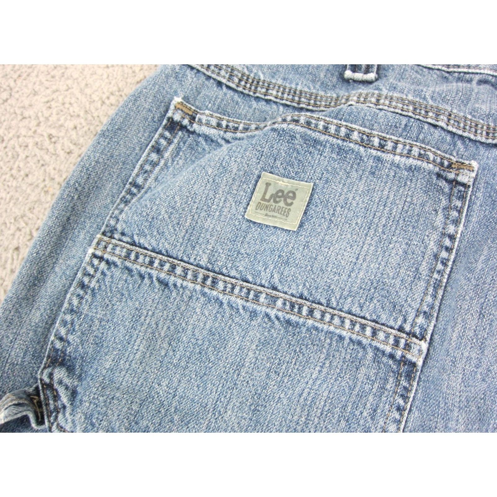 Lee VINTAGE Lee Jeans Mens 38x30 Denim 5-Pocket Straight Blue Regular Waist Carpenter Workwear 80s 90s Size US 38 / EU 54 - 3 Thumbnail