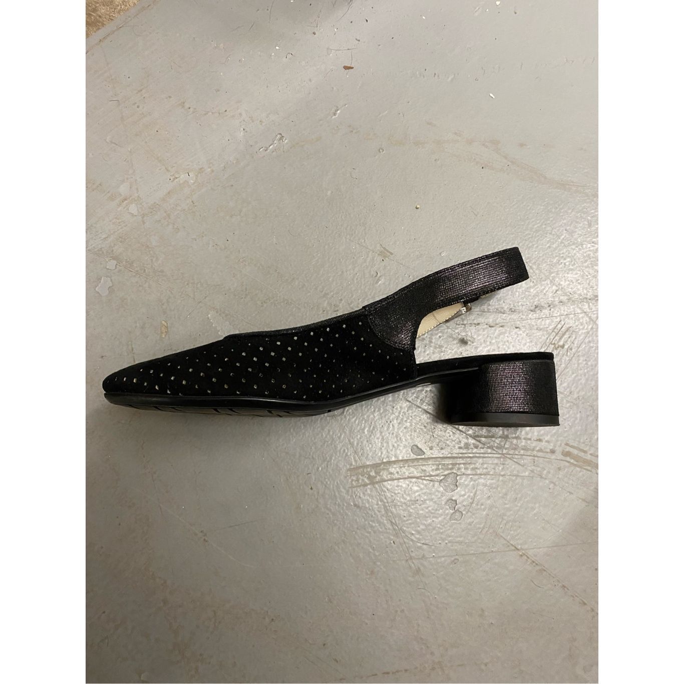 Norma Kamali Amalfi by Rangoni NWOT Black Perforated Slingback Block Heels, Size 9.5, MP $165 Size US 9.5 / IT 39.5 - 1 Thumbnail