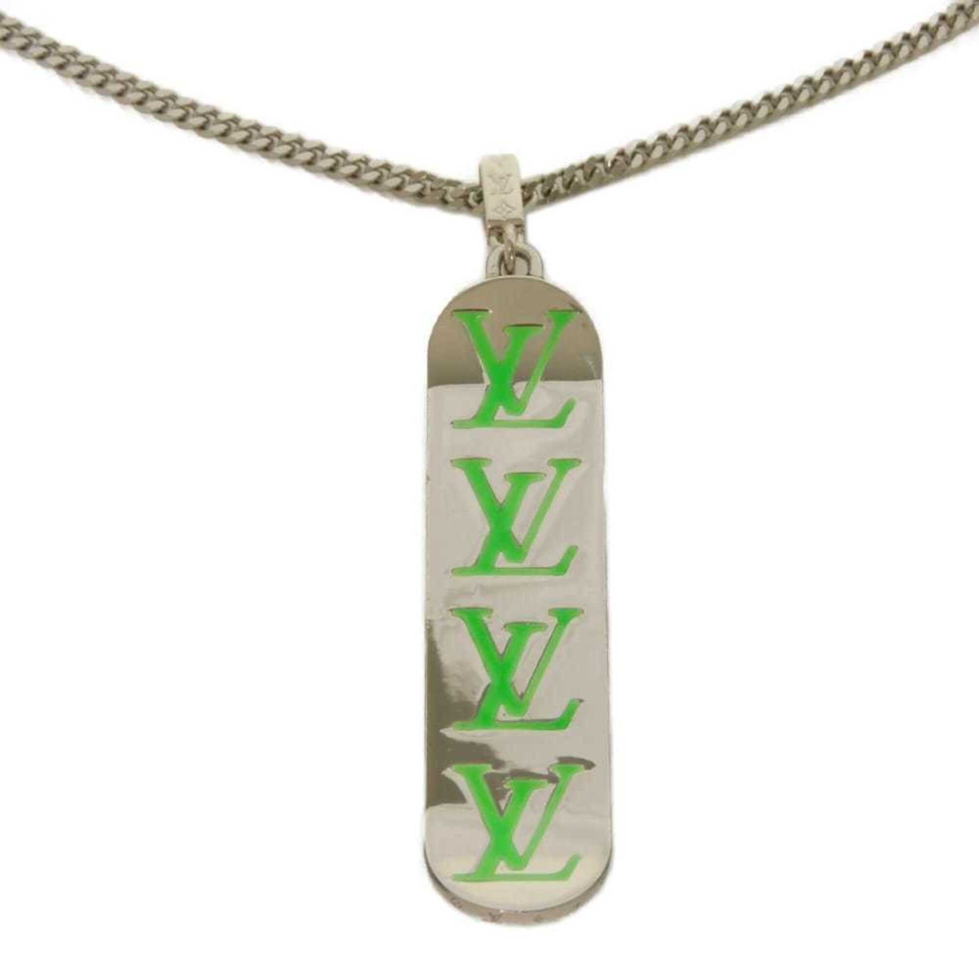 Louis Vuitton Louis Vuitton Necklace Pendant Skateboard LV Logo Virgil Abloh Enamel 60cm Monogram Green MP3277 Men's Size ONE SIZE - 1 Thumbnail
