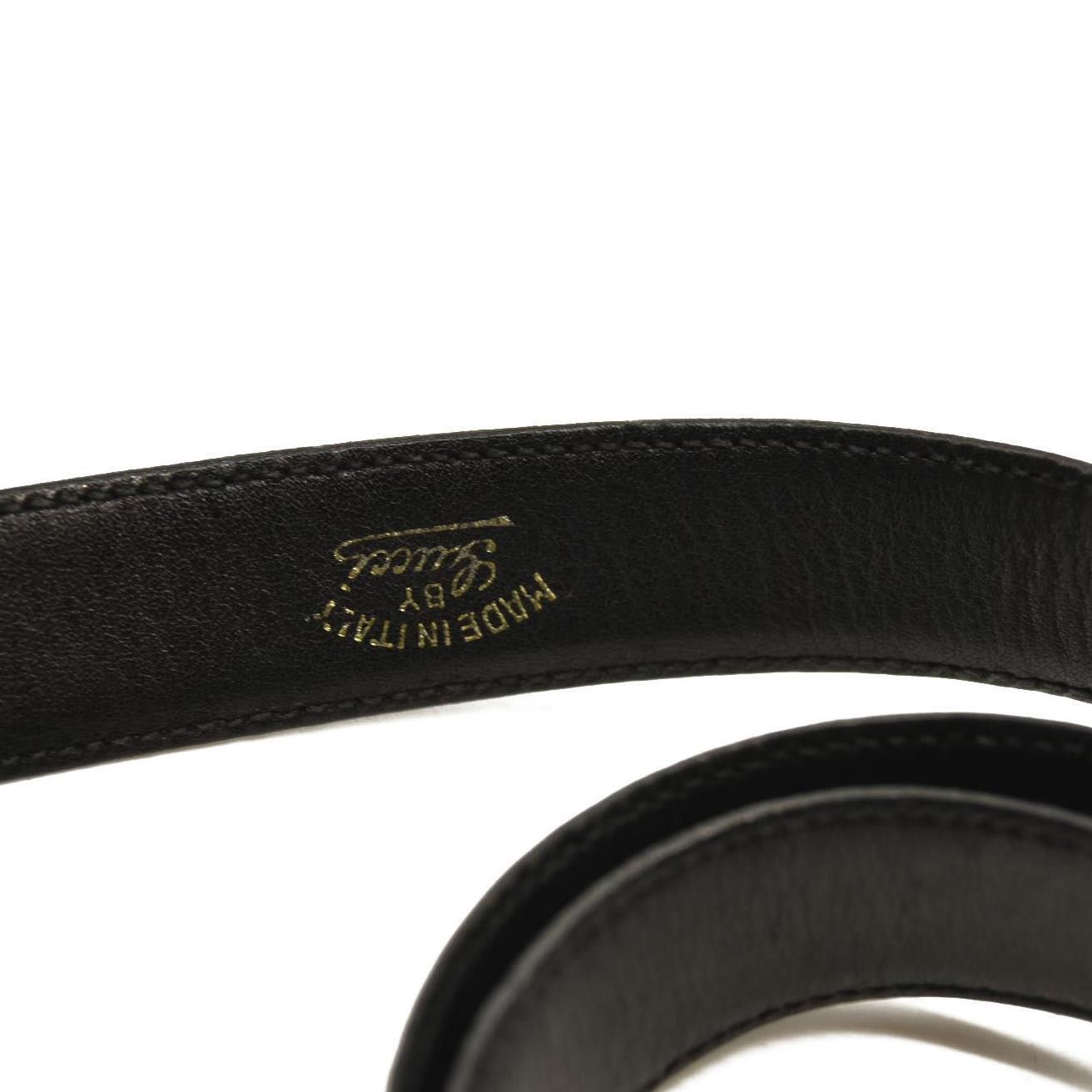 Gucci Gucci Calfskin Double G 20mm Belt 70 28 Black USED Size ONE SIZE - 4 Thumbnail