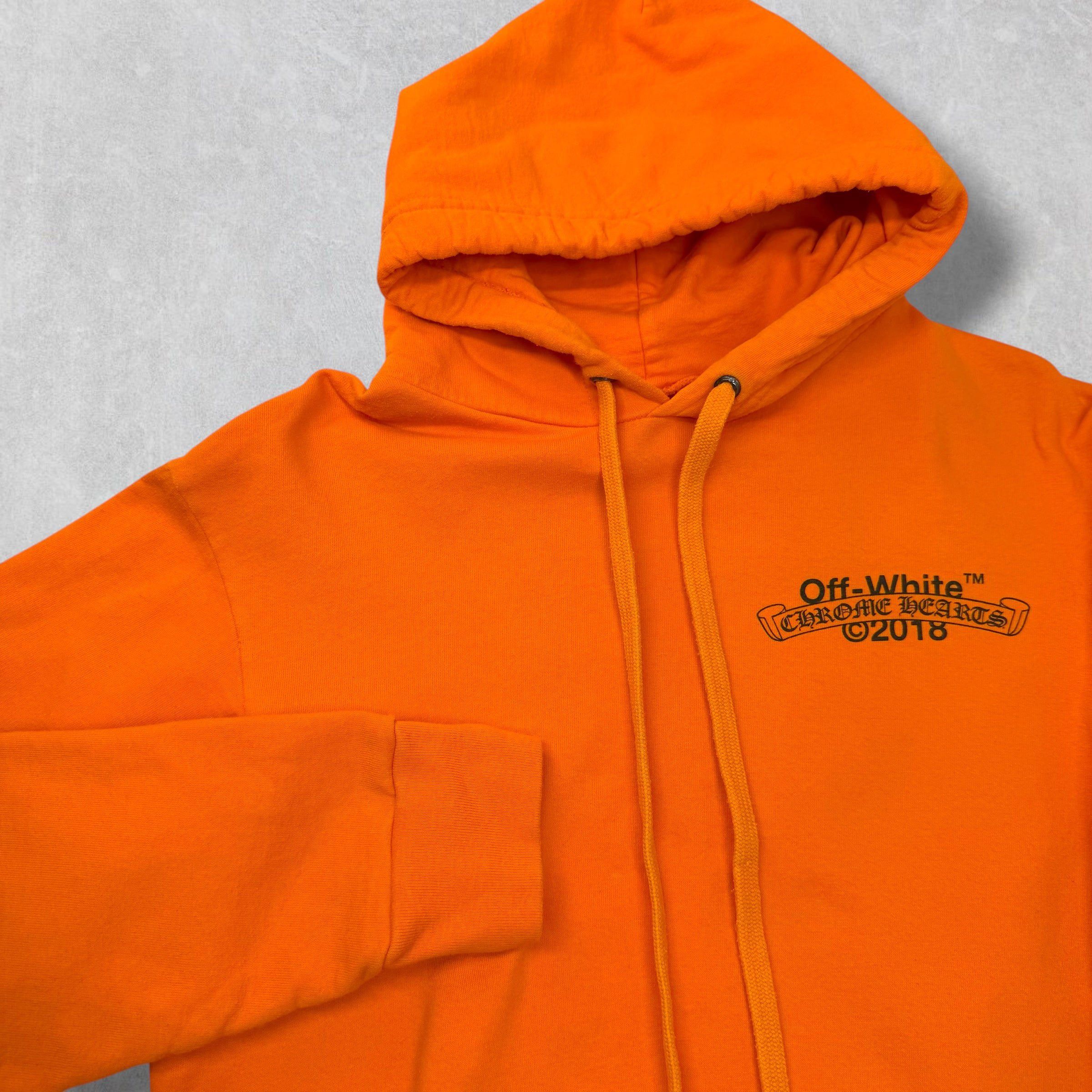 Chrome Hearts Chrome Hearts x Off-White Scroll Logo Hoodie Orange S Size US S / EU 44-46 / 1 - 4 Thumbnail