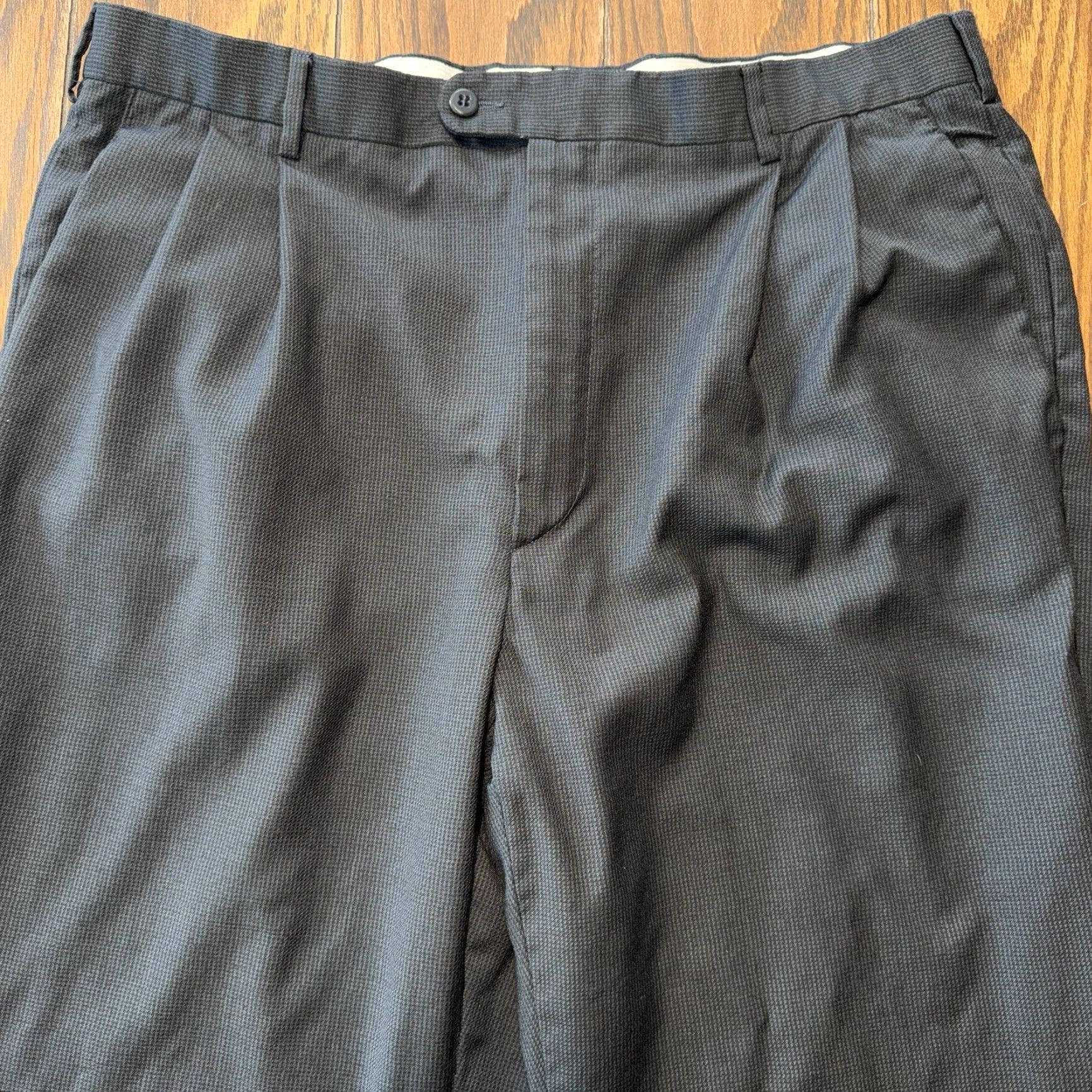 Zanella Zanella Pants Dress Bennett Pleated 37x32 Black Wool Men Regular (Italy) Mens Size US 38 / EU 54 - 3 Thumbnail