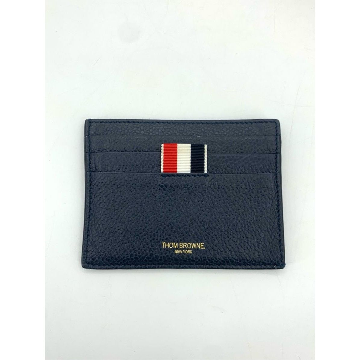 Thom Browne Thom Browne Luxury Leather Card Holder With Signature Stripe Size ONE SIZE - 1 Thumbnail
