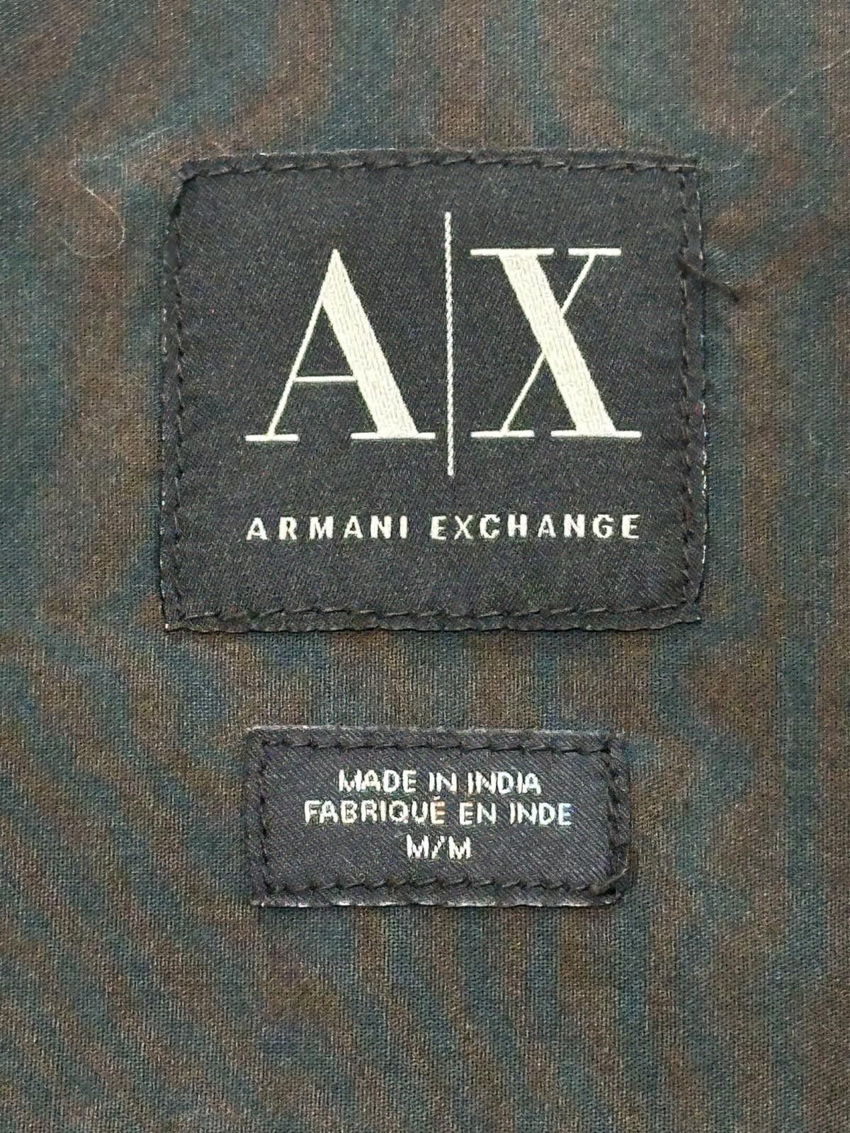 Armani Exchange Armani Exchange 100% Cotton Pocketed Button Up Green Mens M Size US M / EU 48-50 / 2 - 7 Thumbnail