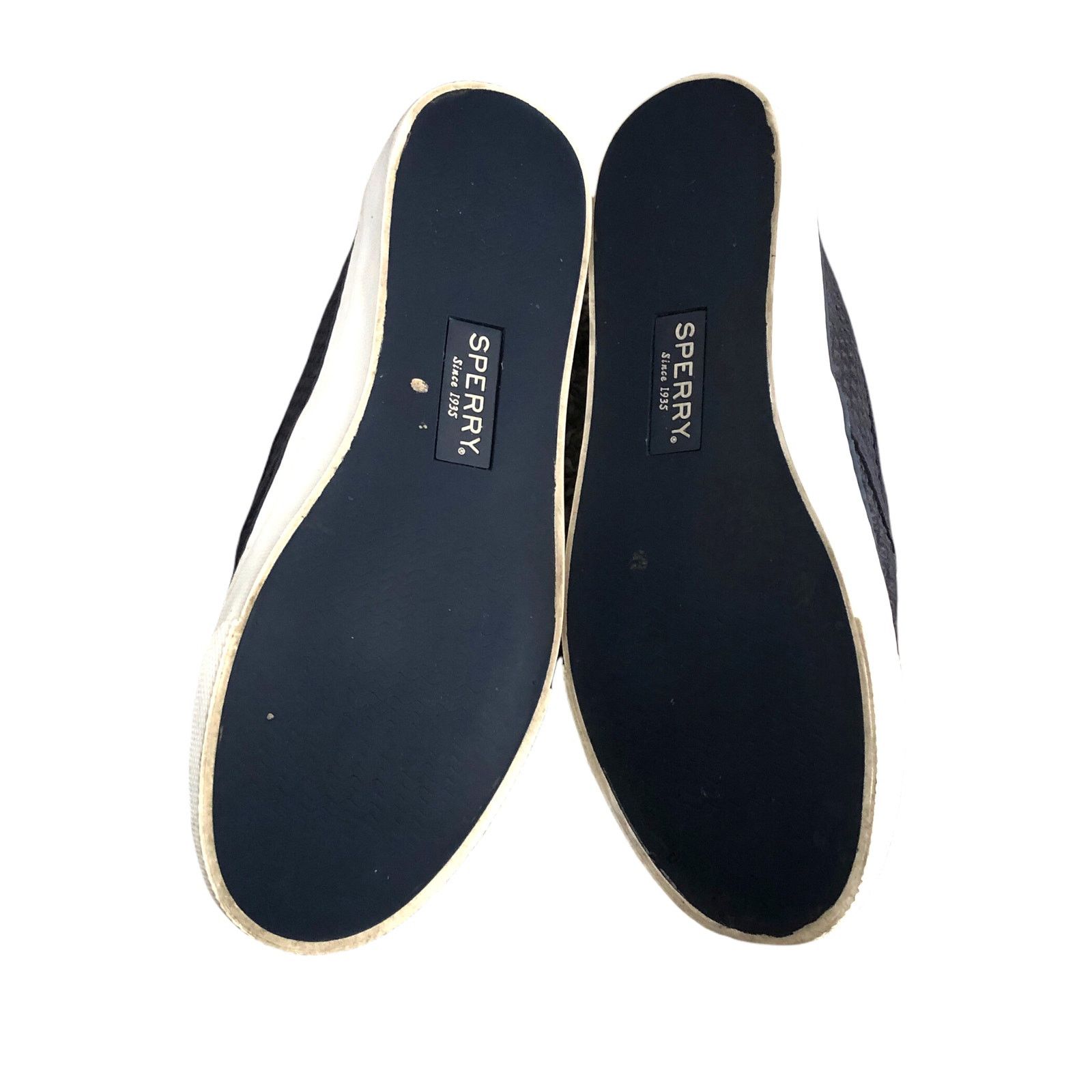 Sperry Seaside Navy Emboss Woven Textured Elastic Slip On Loafer Size US 8 / IT 38 - 4 Thumbnail