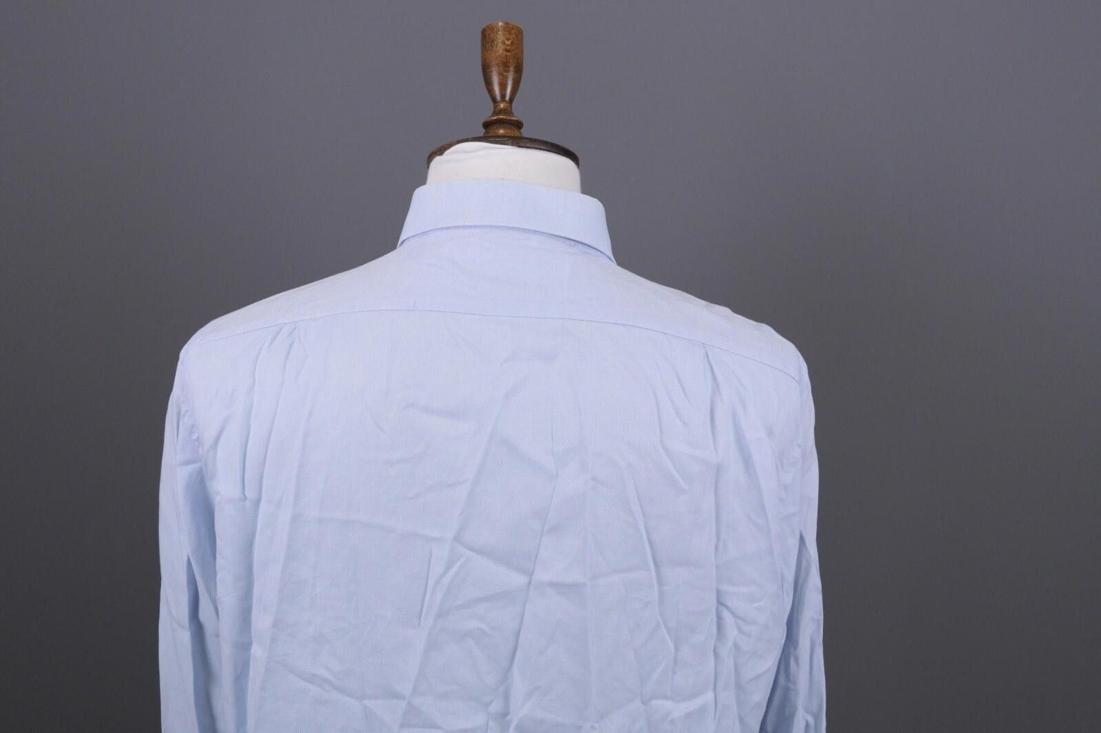Designer Boggi Milano Blue Luxury Button Down Shirt Size 45 / 18 Size US M / EU 48-50 / 2 - 12 Thumbnail