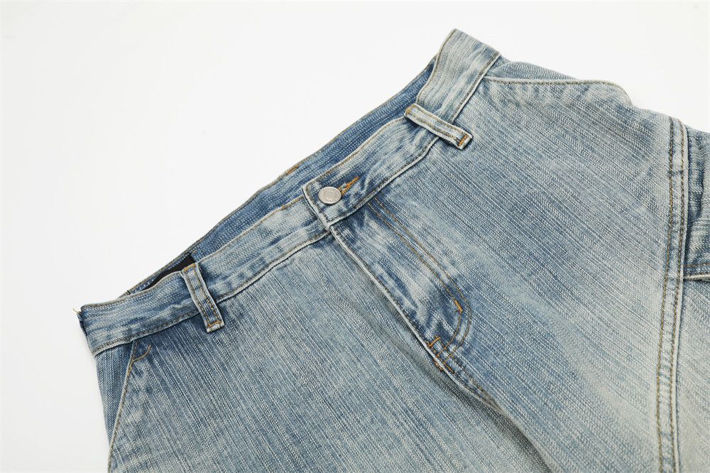 Men's high street washed distressed cargo jeans