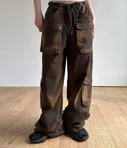 Jean Distressed Brown Pocket Stitching Jeans Size 30" / US 8 / IT 44 - 4 Thumbnail
