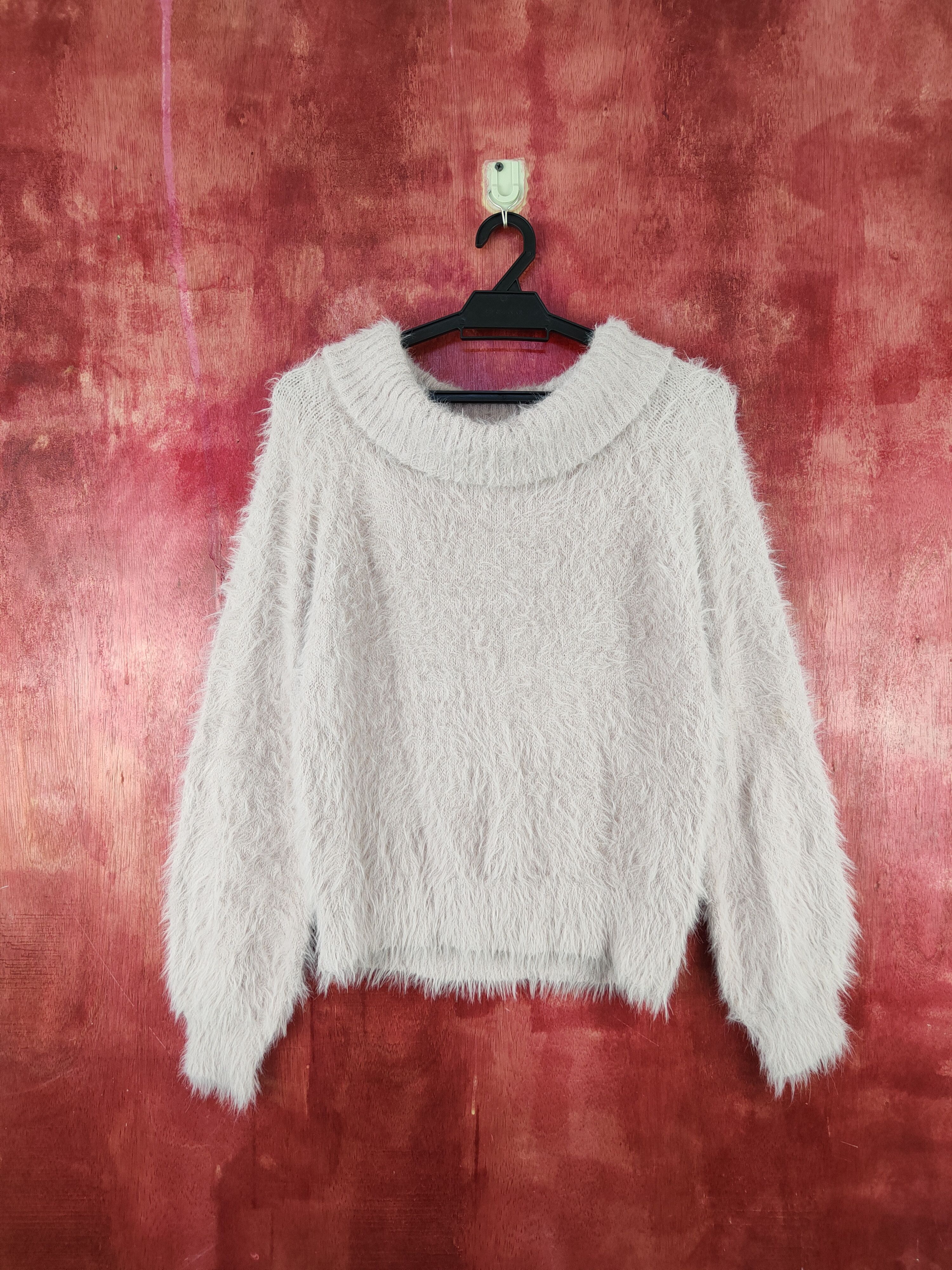 image of Homespun Knitwear Khalita Pink Shag Shaggy Fur Mohair Knitwear S2075 in Light Pastel Pink, Women's 