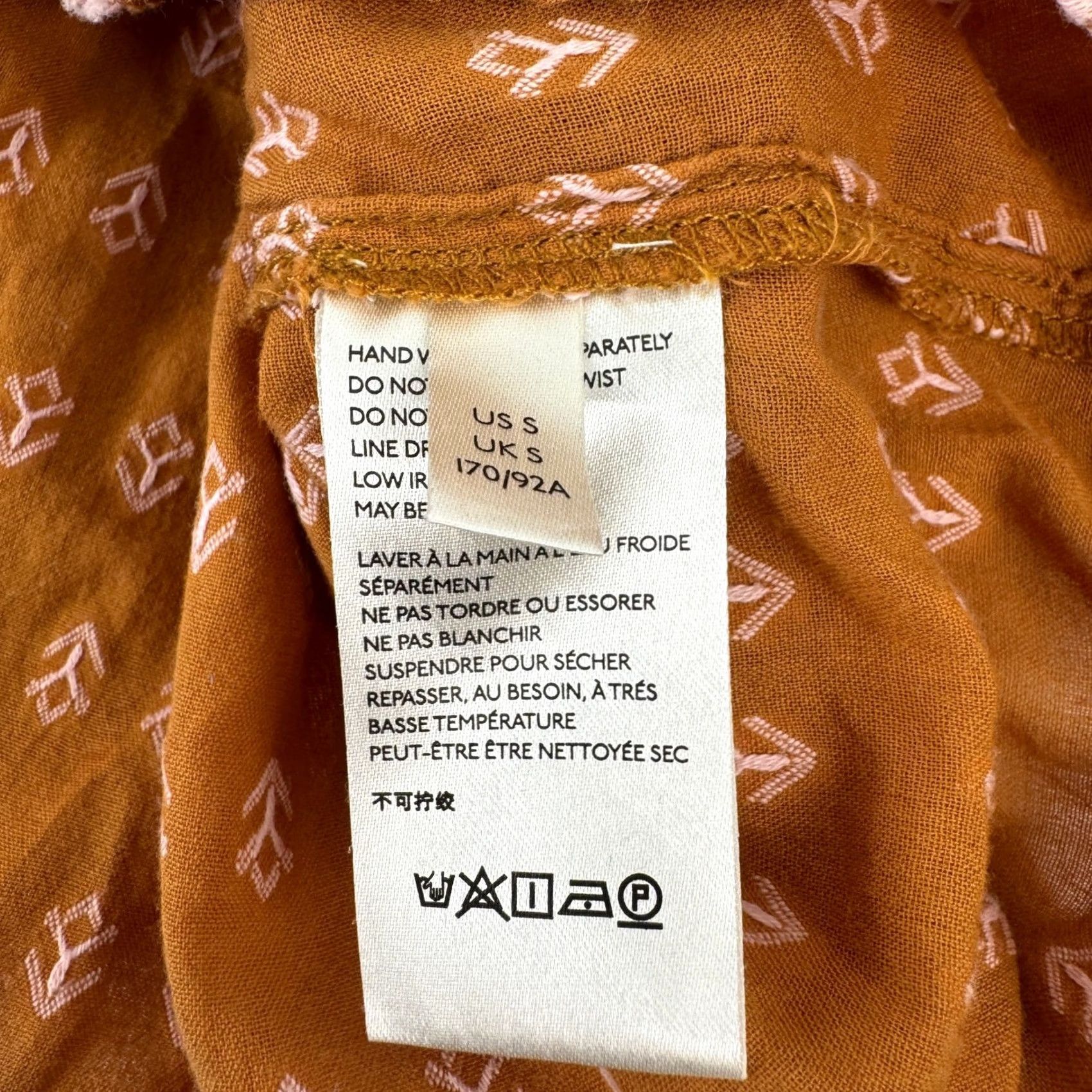 Anthropologie Anthropologie Pilcro Tavi Textured Button Down Blouse Rust Orange S OB1104511 Size S / US 4 / IT 40 - 4 Thumbnail
