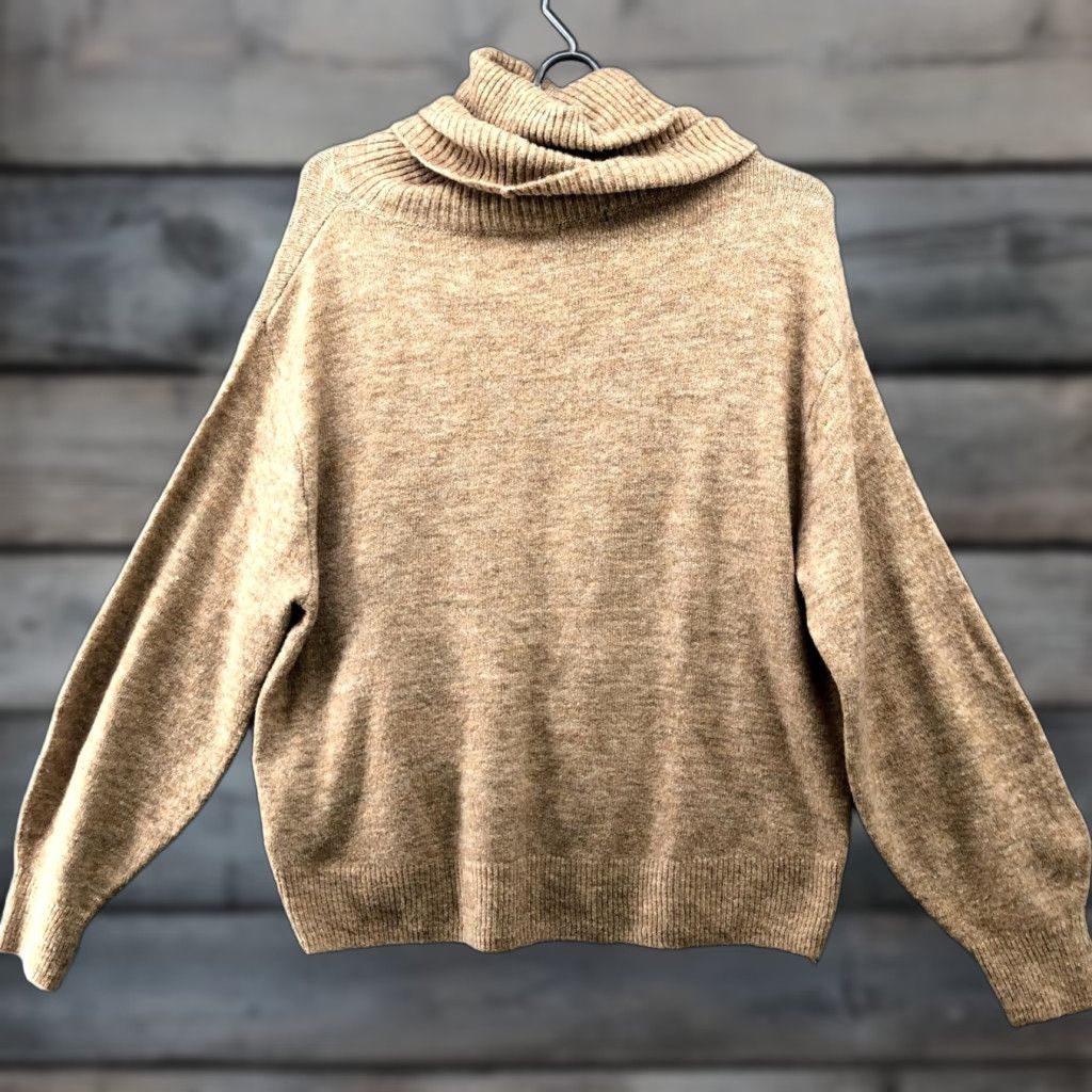 H&M H&M Oversized Turtleneck Sweater Womens XS With Wool Tan Soft Camel Cozy Knit Size XS / US 0-2 / IT 36-38 - 1 Thumbnail