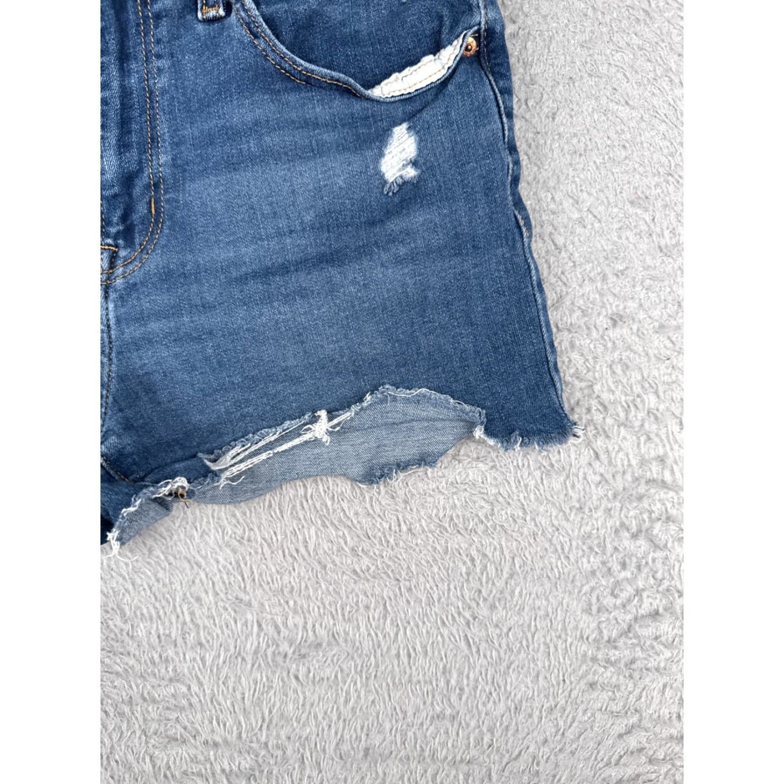Levi's Levi's Women's Denim Shorts 30 High Rise Cut-Off Blue Distressed Cotton Casual Spring Summer Women's Size 30" / US 8 / IT 44 - 2 Thumbnail