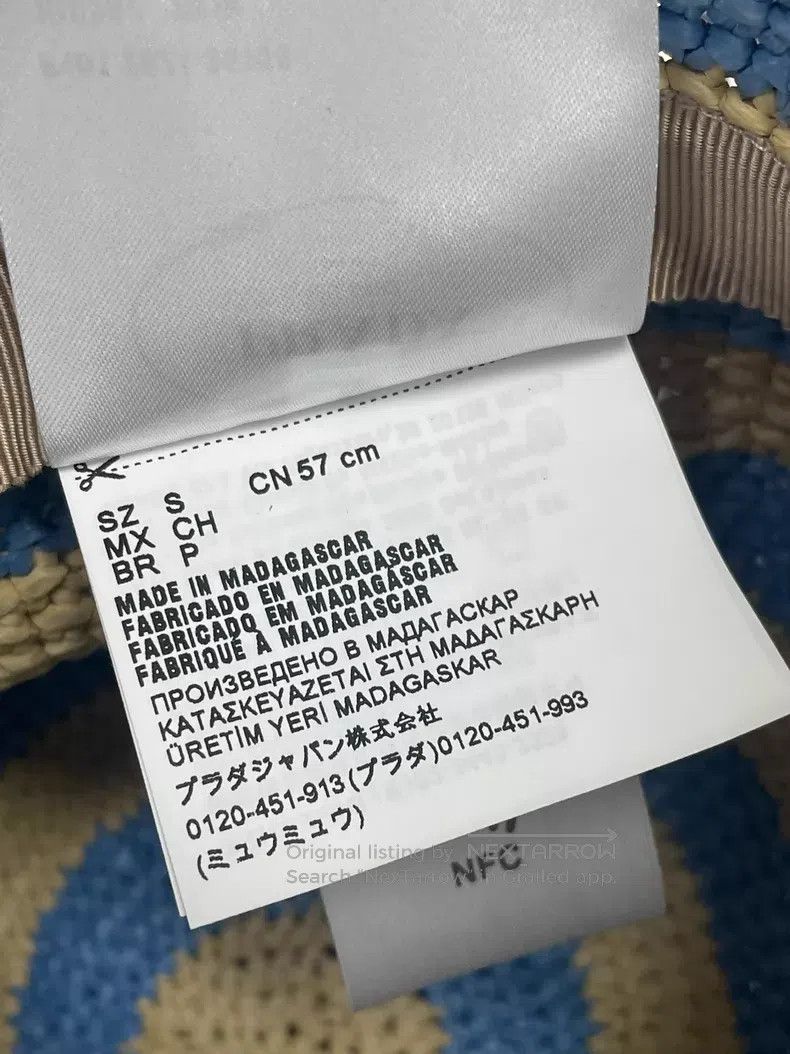 Prada Prada Blue striped straw-knitted fisherman's hat Size ONE SIZE - 6 Thumbnail