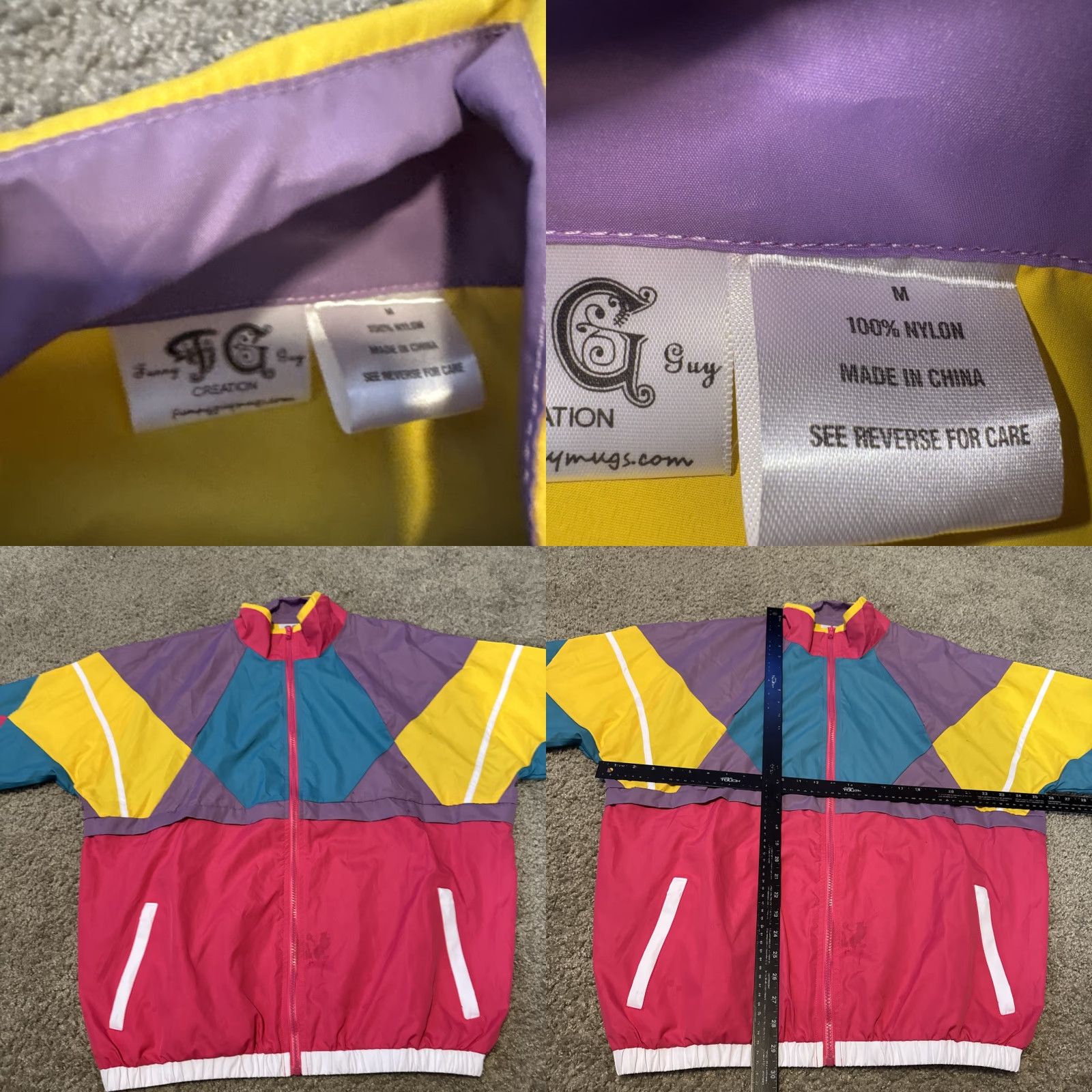 FRED Funny Guy Creations Color Block Windbreaker Jacket Mens M Multicolor Nylon As Seen On Fred Durst Limp Bizkit Funny Theme Size US M / EU 48-50 / 2 - 8 Thumbnail