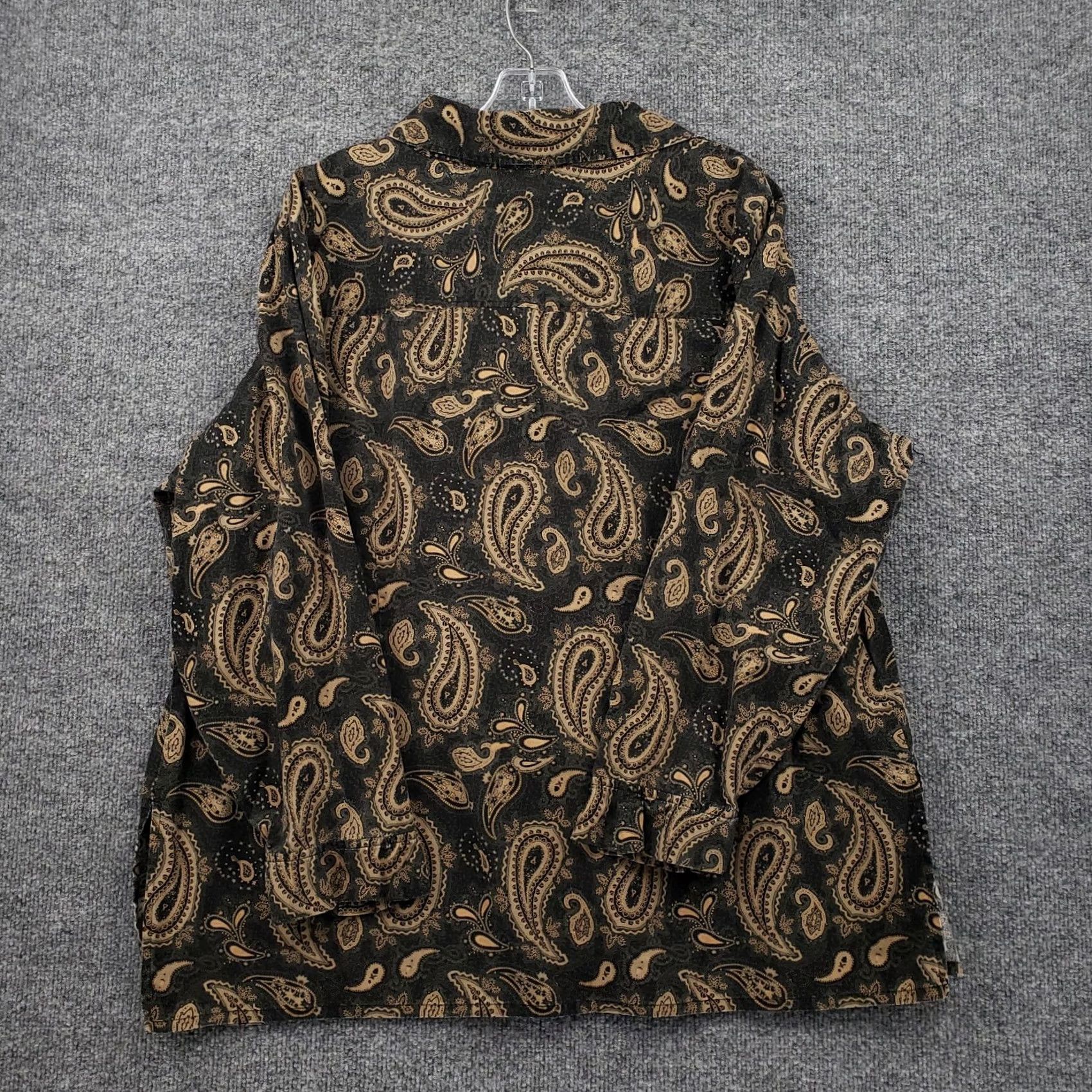 Tommy Hilfiger Tommy Hilfiger Shirt Womens Plus 20 Black Paisley Tunic Button-Up Long Sleeves Size 3XL / US 20-22 - 2 Thumbnail