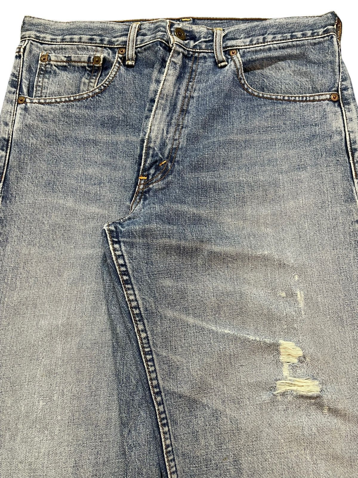 Levi's Vintage 90s Levis 503 Blue Faded Distress Style Baggy Jeans Size US 32 / EU 48 - 4 Thumbnail